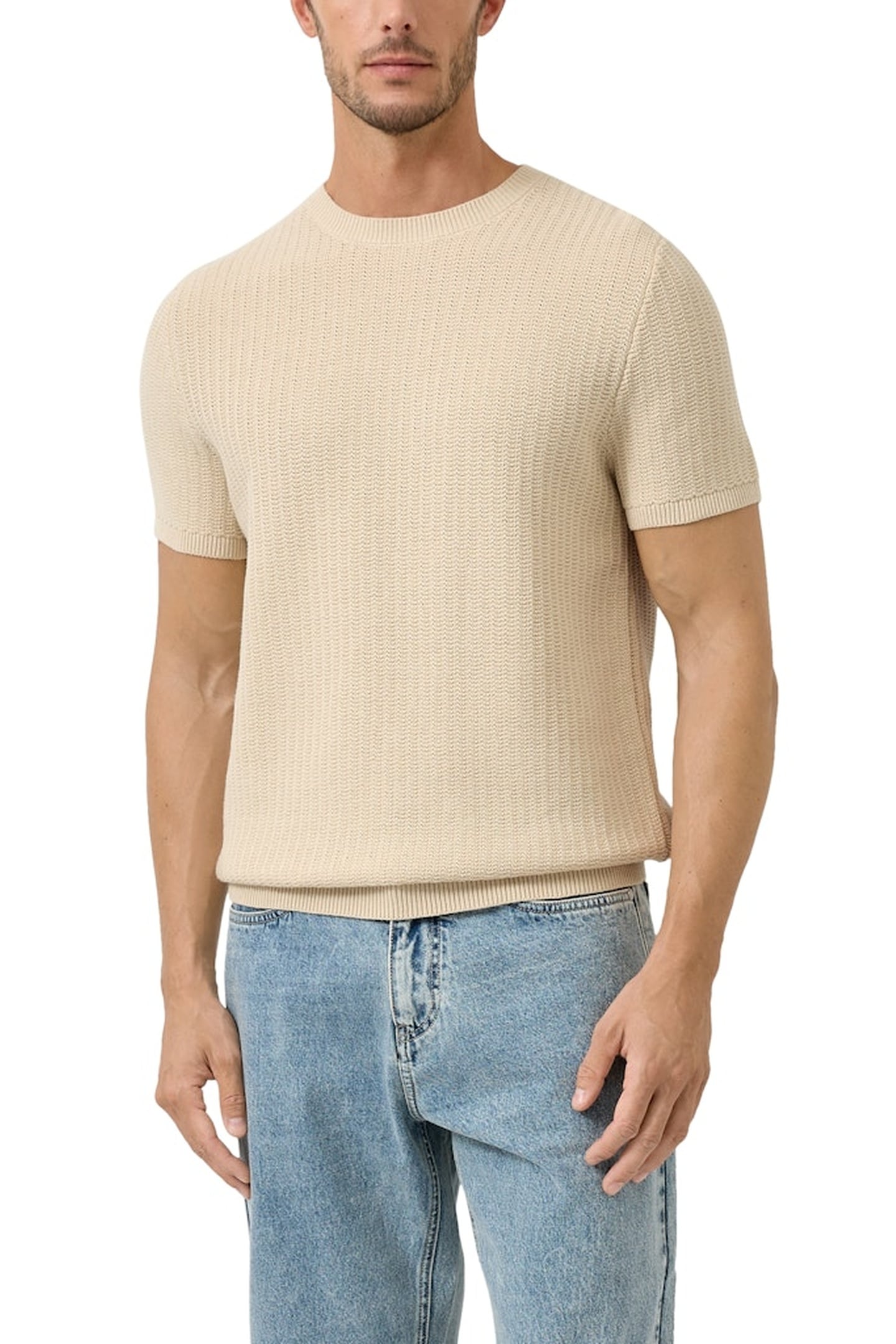 S.OLIVER PULLOVER SHORTSLEEVE BEIGE 3