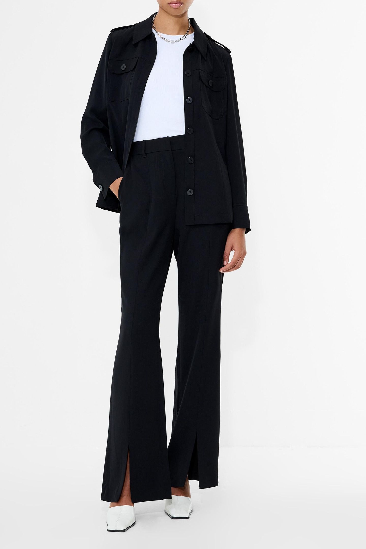 VINNIE TAILORED SLIT TROUSER BLACK 1
