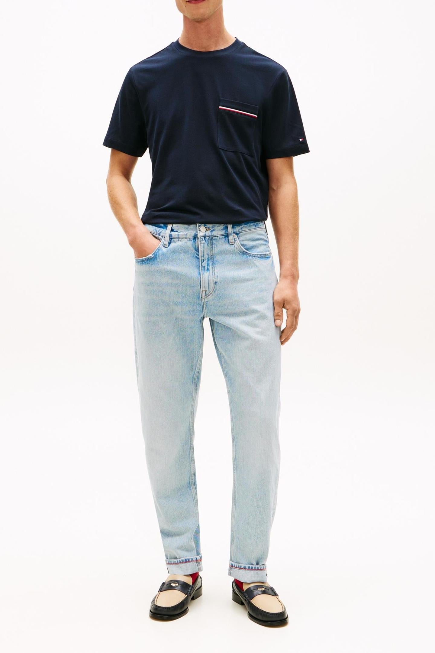 GLOBAL STRIPE PIQUE T-SHIRT DESERT SKY 1
