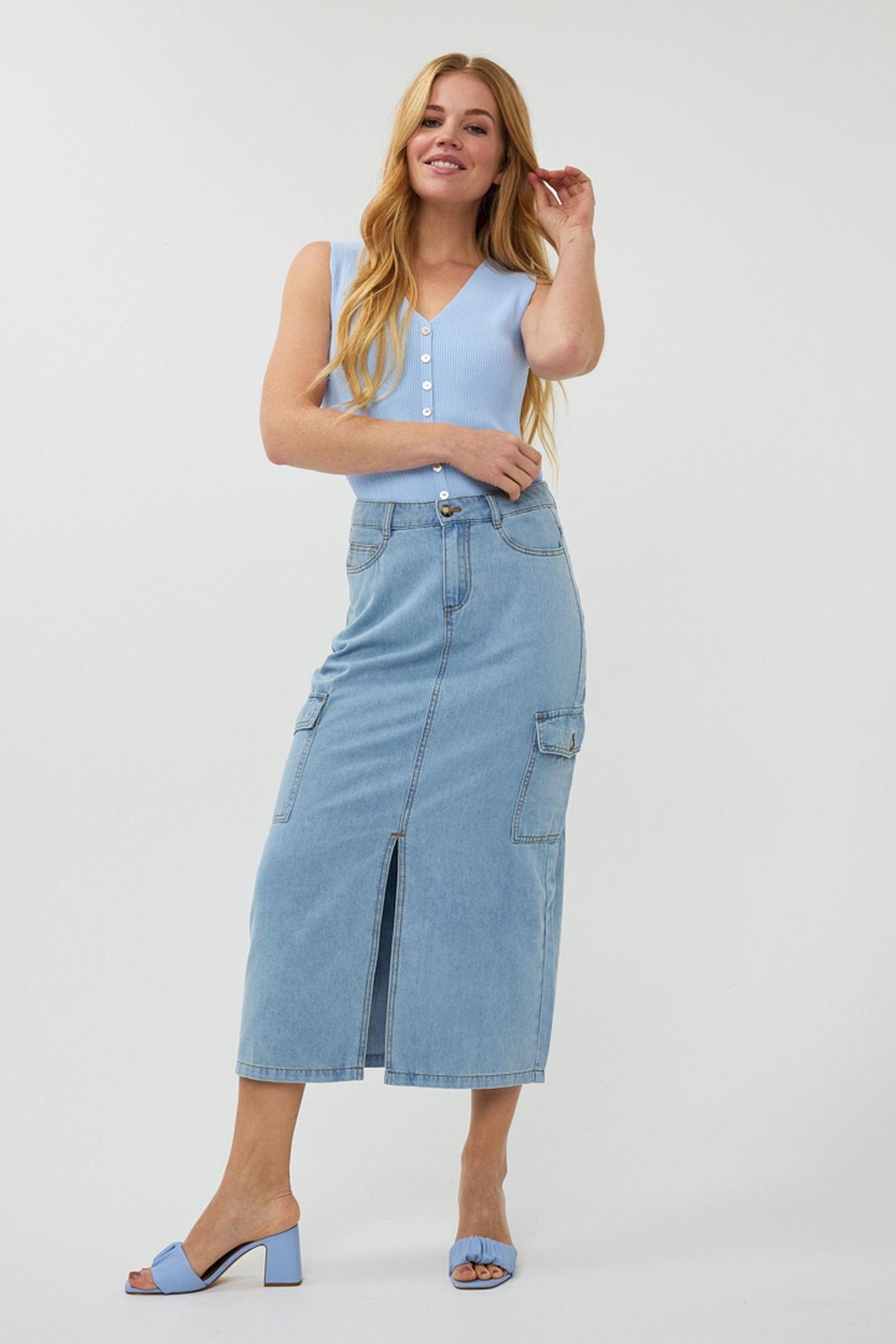 SKIRT CARGO MIDI JEANS BLUE 2