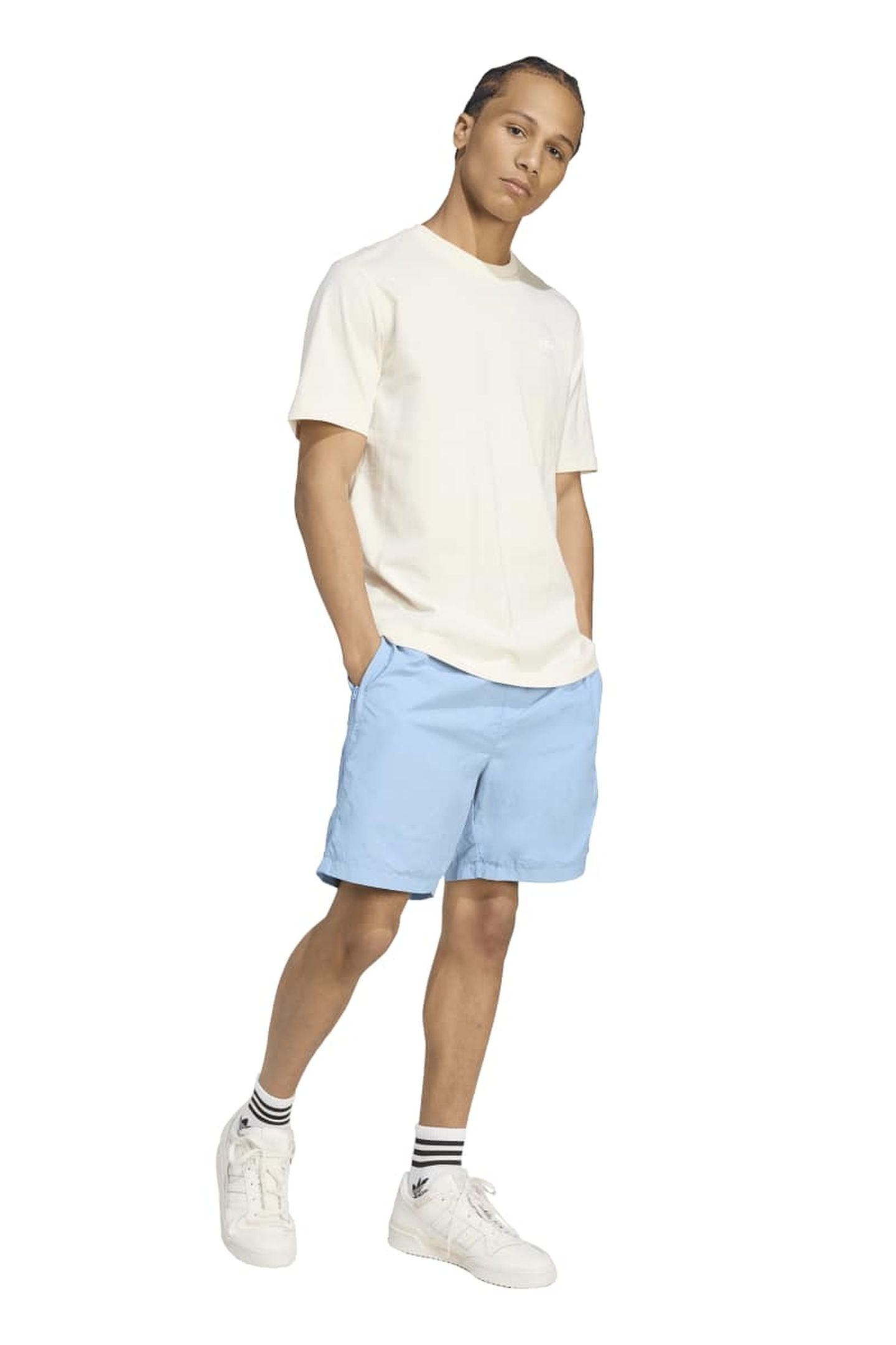 UNISEX ORIGINALS TREFOIL ESSENTIALS WOVEN SHORTS ASH BLUE 2