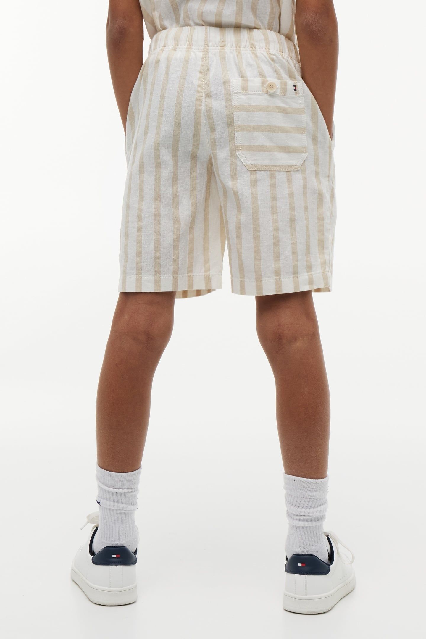 BOYS RELAXED LINEN BLEND CLASSIC BEIGE STRIPE 3