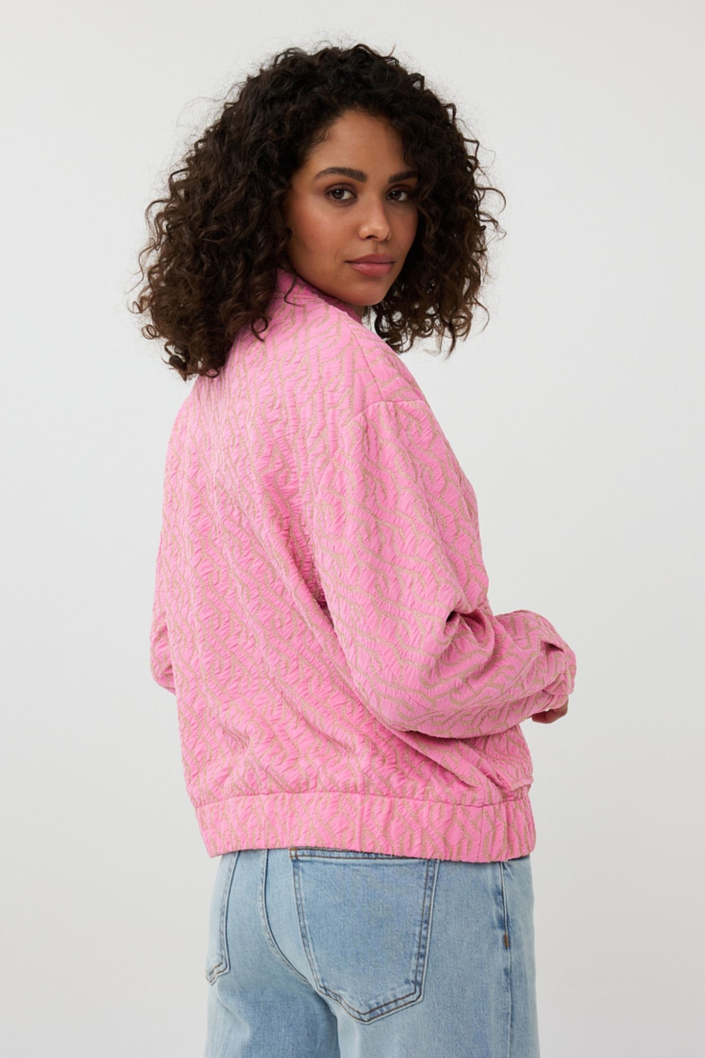 JACKET BOMBER JACQUARD ROSE 3