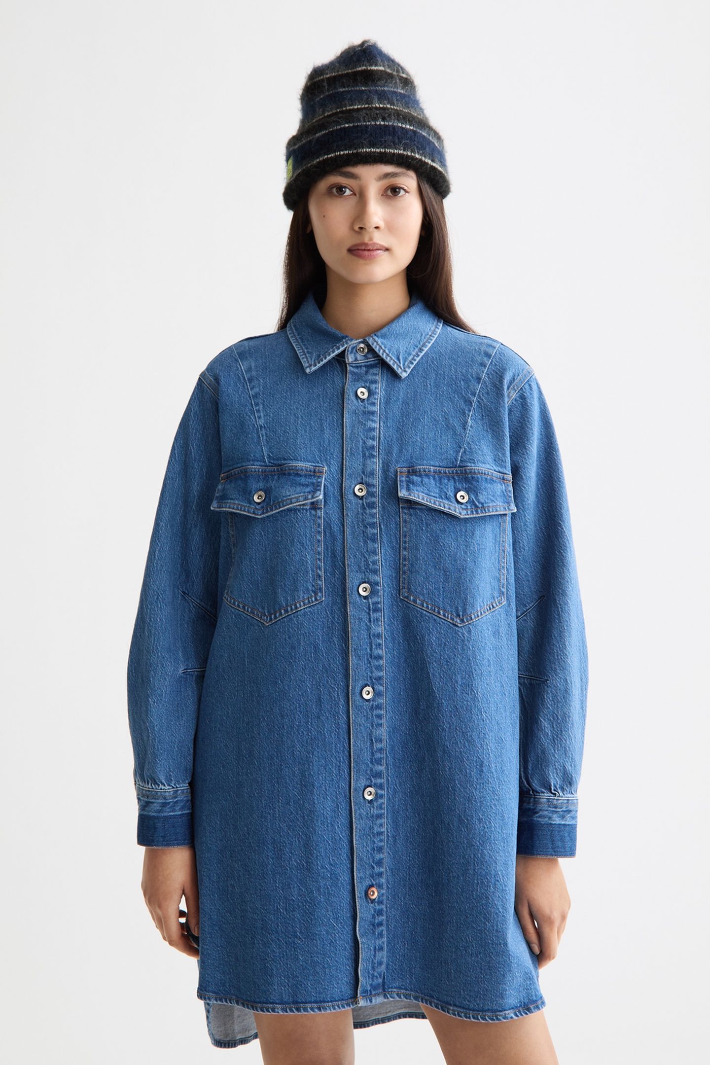 WASHED DENIM MINI SHIRTDRESS — ART FROM THE HEART 2