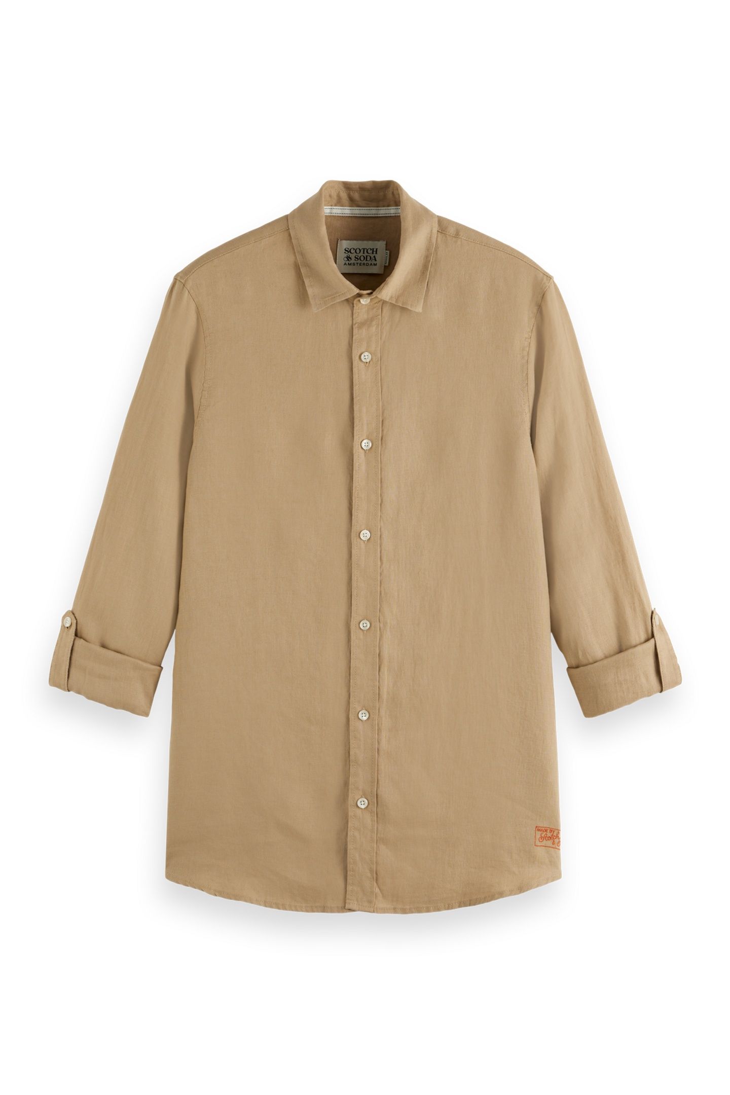 REGULAR-FIT LINEN SHIRT TANNIN 1