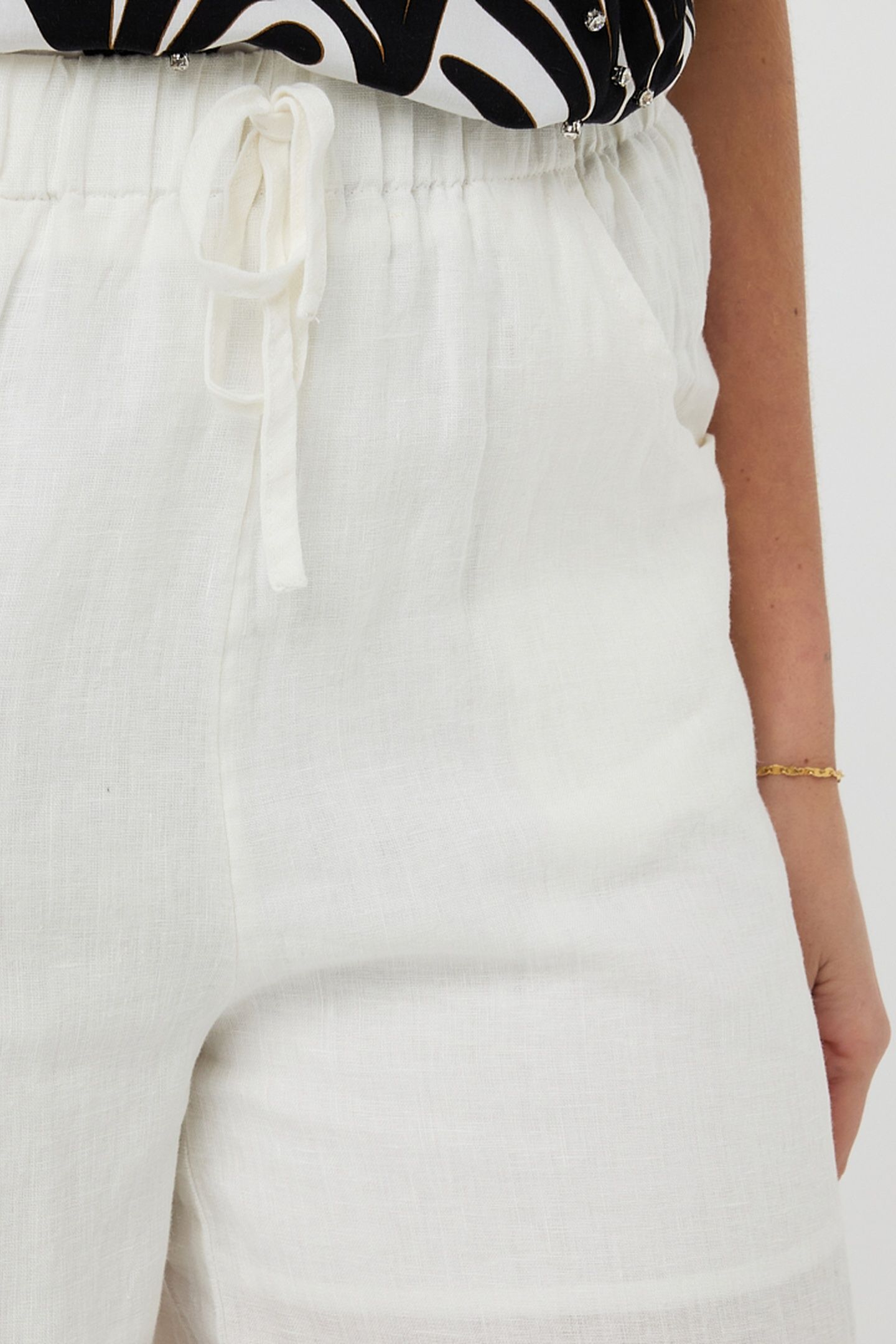 TROUSERS LINEN OFF WHITE 6
