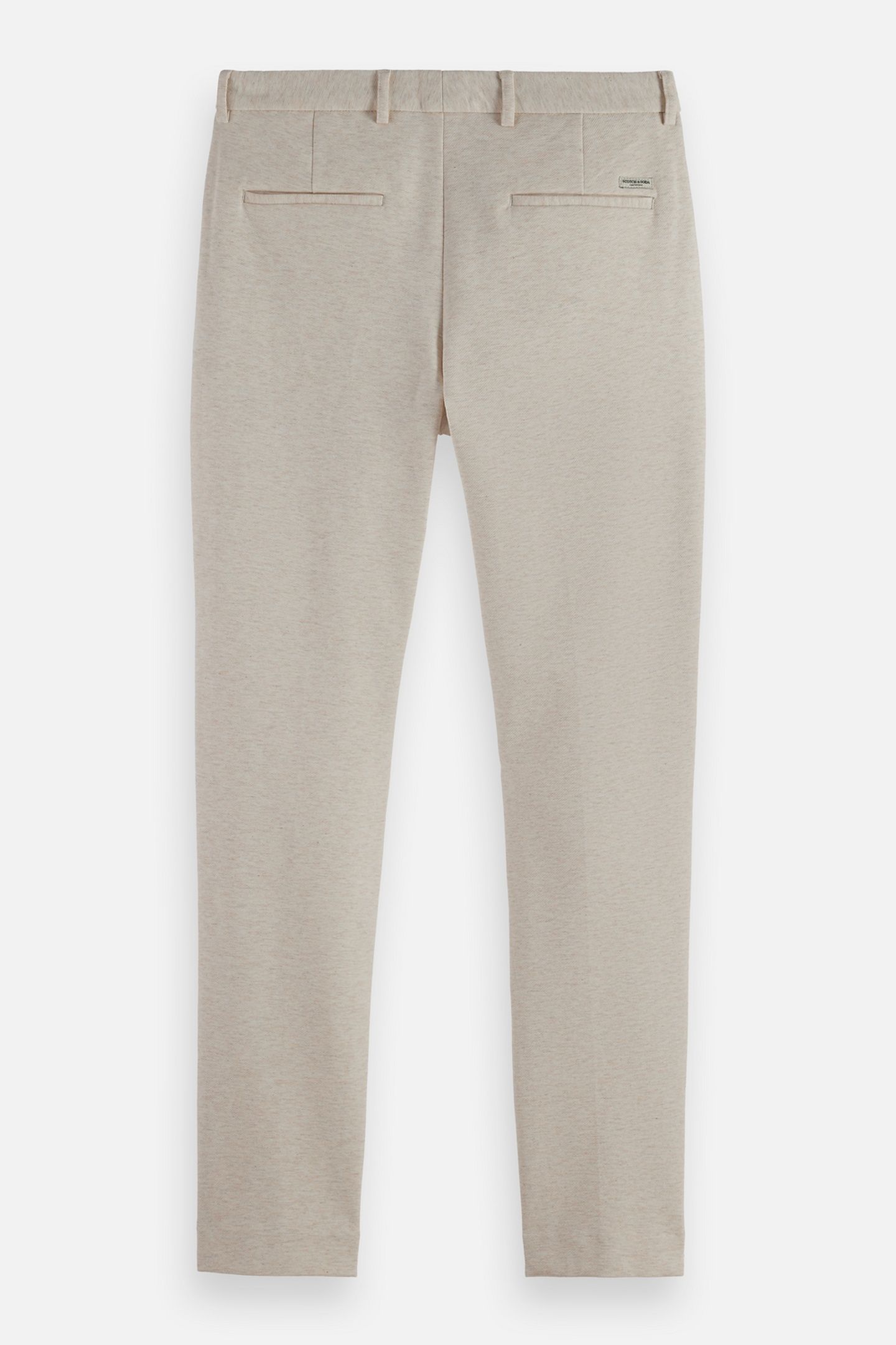 MOTT - TAILORED KNITTED YARN DYED CHINO OFF WHITE MELANGE 5