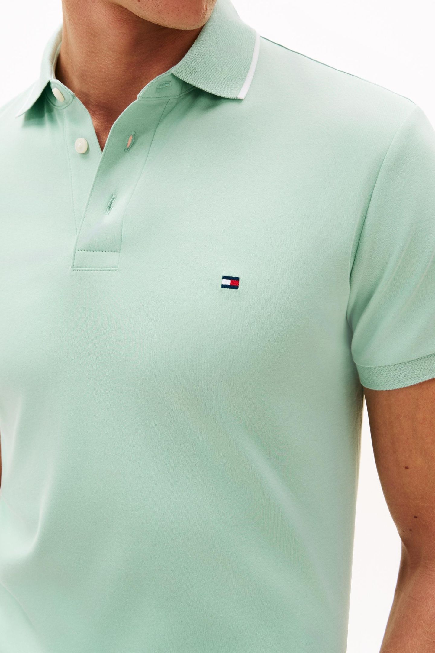 LIQUID COTTON TIPPED POLO CRUSHED MINT 5