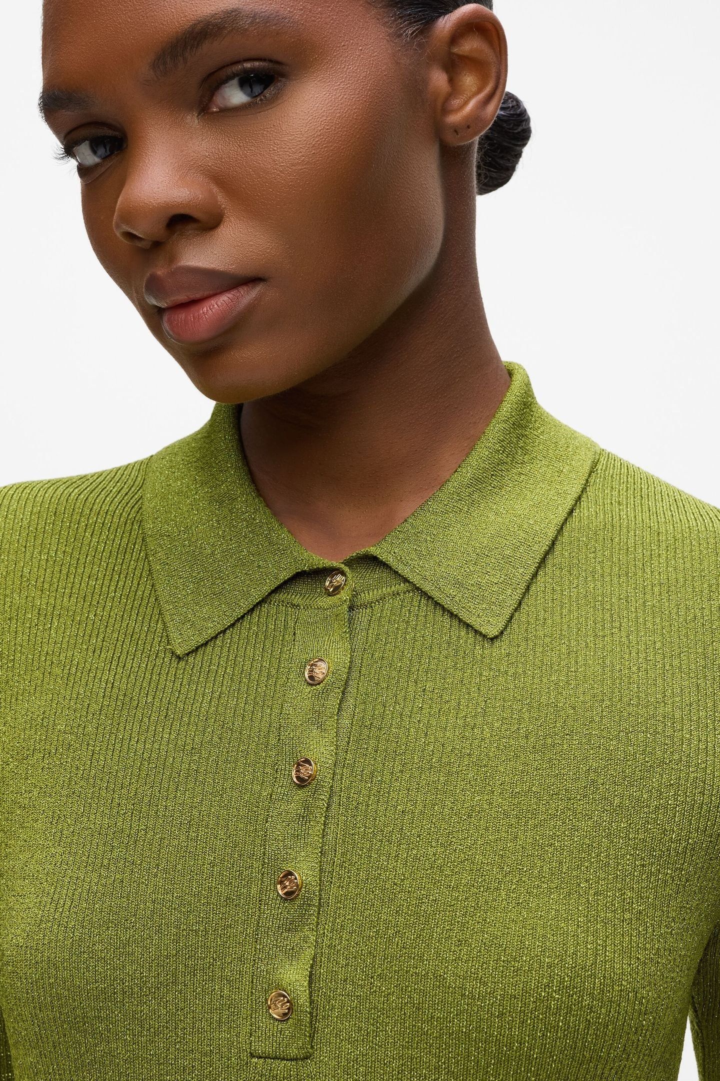 LUREX KNIT POLO MATCHA GREEN 6