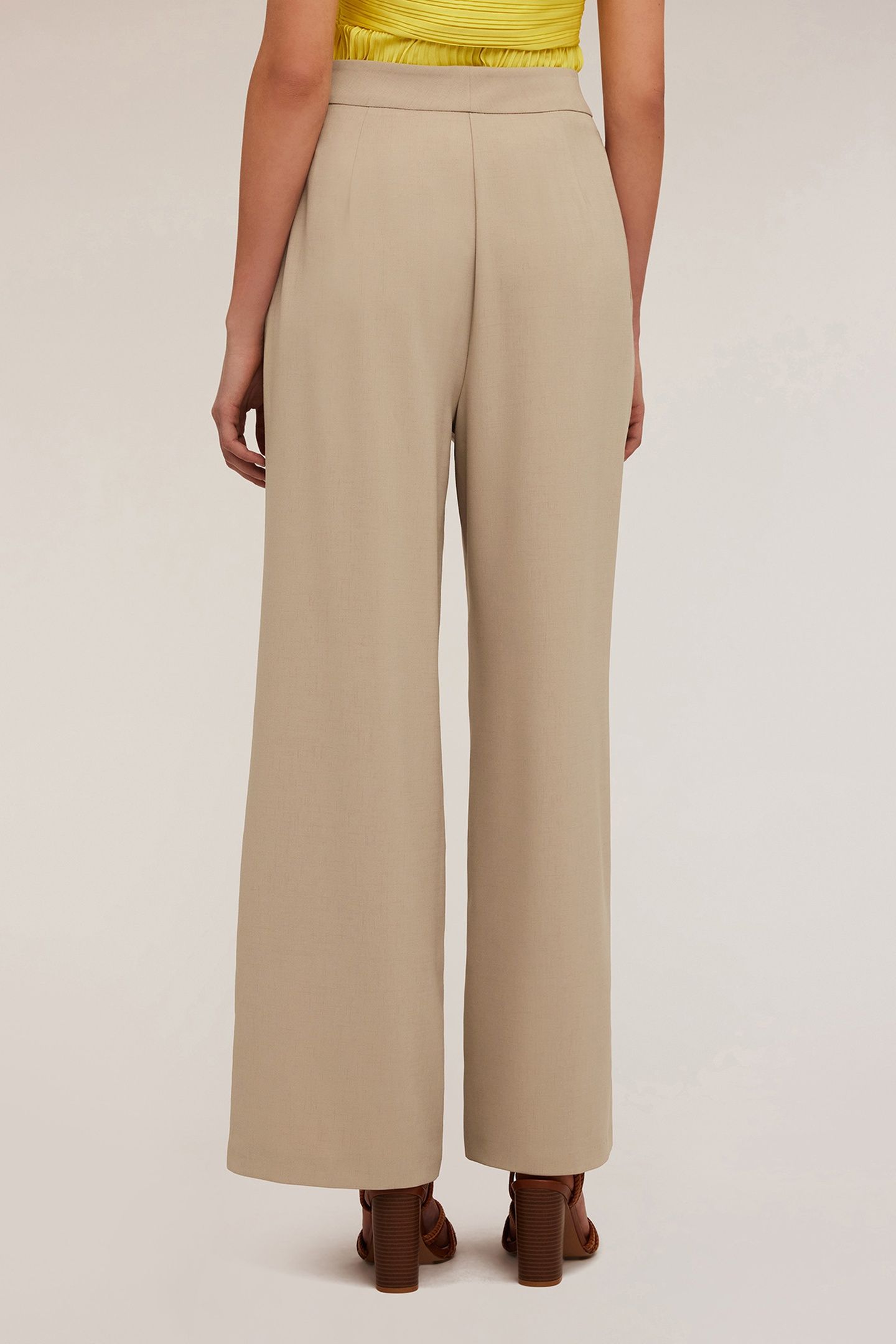 PALAZZO TROUSERS WITH PLEATS AND POCKET DESIGN BEIGE 2