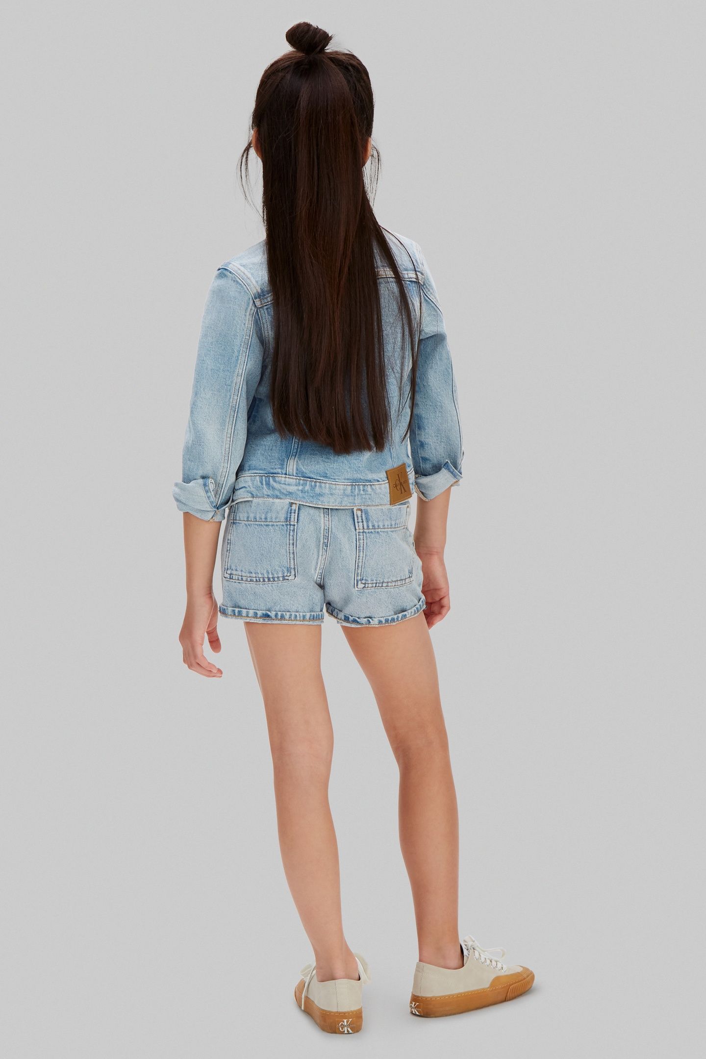 GIRLS CUFFED DENIM SHORTS DANTE WASH 4