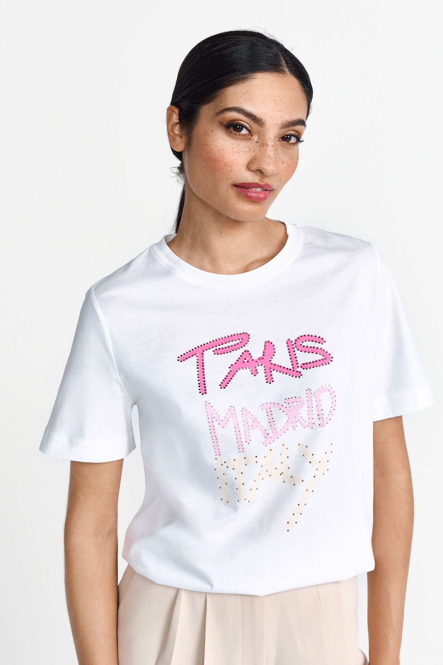 ELEGANT FIT T-SHIRT PARIS MADRID ITALY WHITE 3