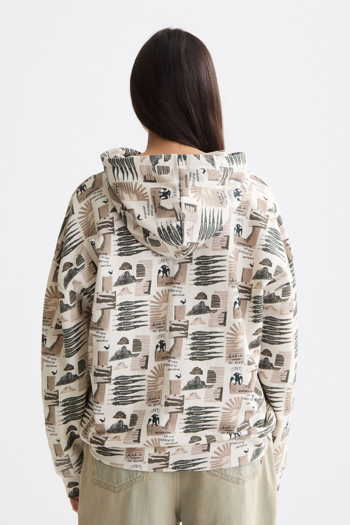ALL OVER PRINTED OVERSIZED FIT HOODIE ART DEPT COLLAGE GREY 3