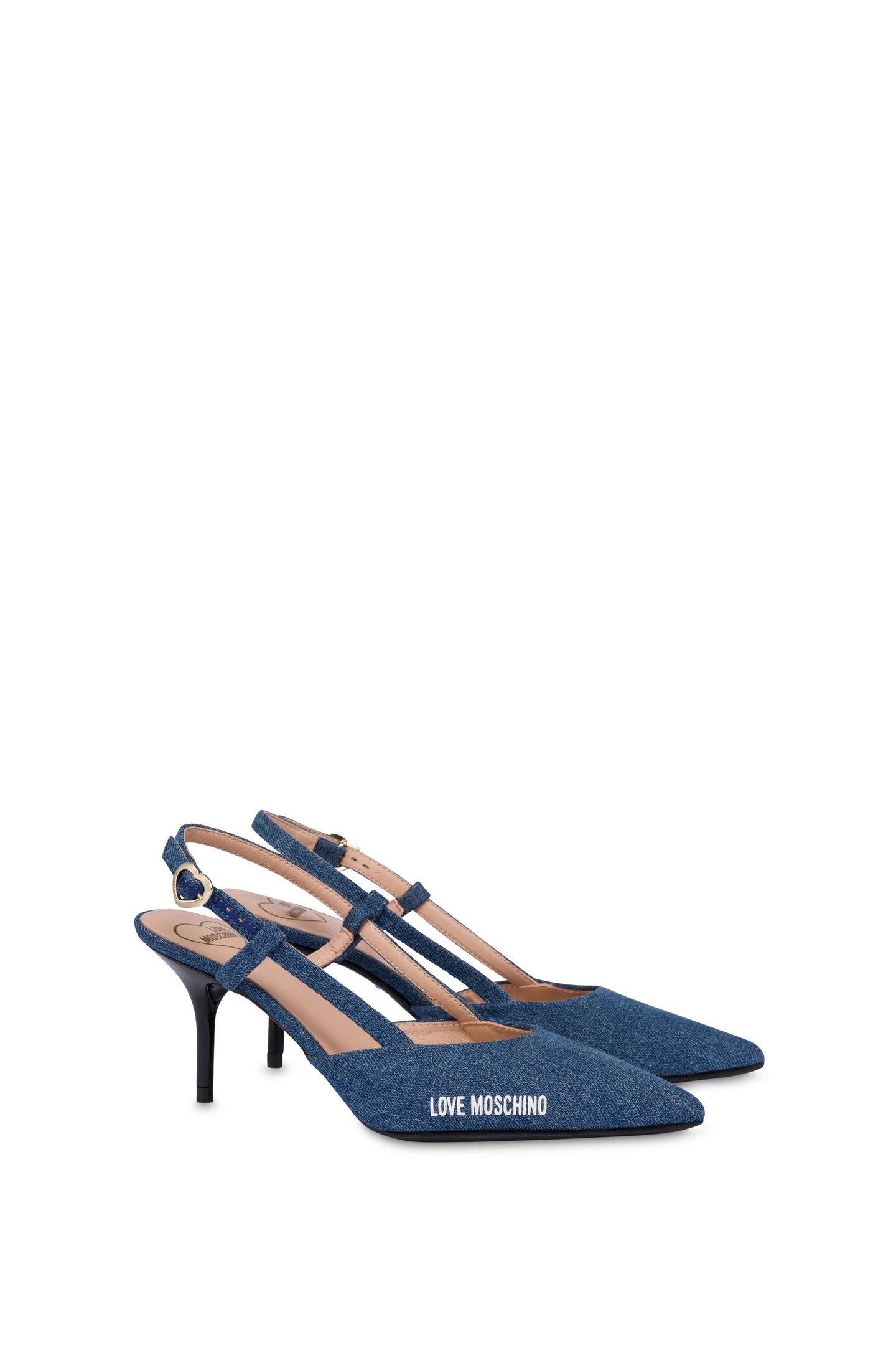 SLINGBACK IN DENIM RUBBER LOGO BLUE 2