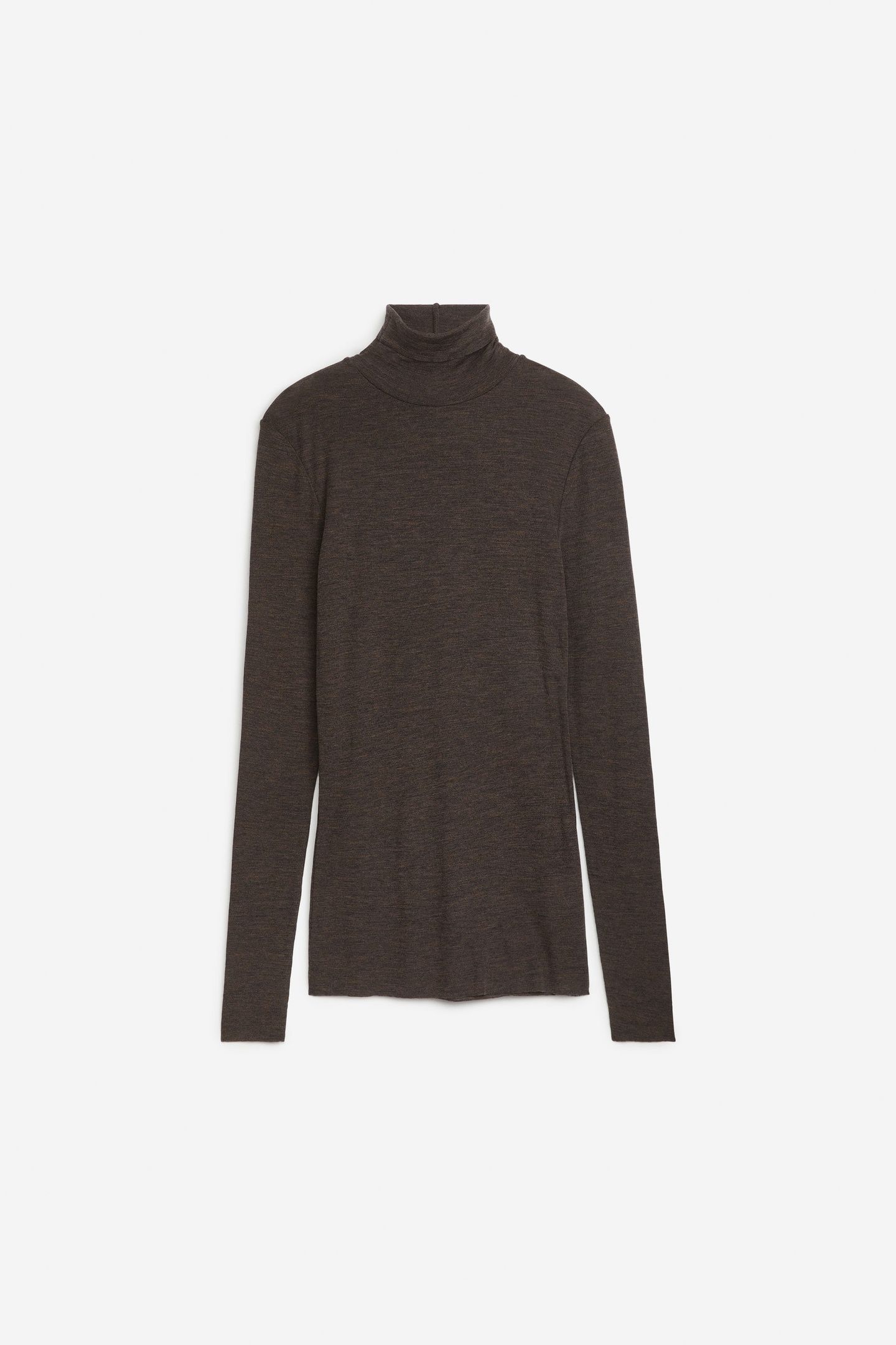 MALENA WOOL RIB TURTLENECK BROWN 3