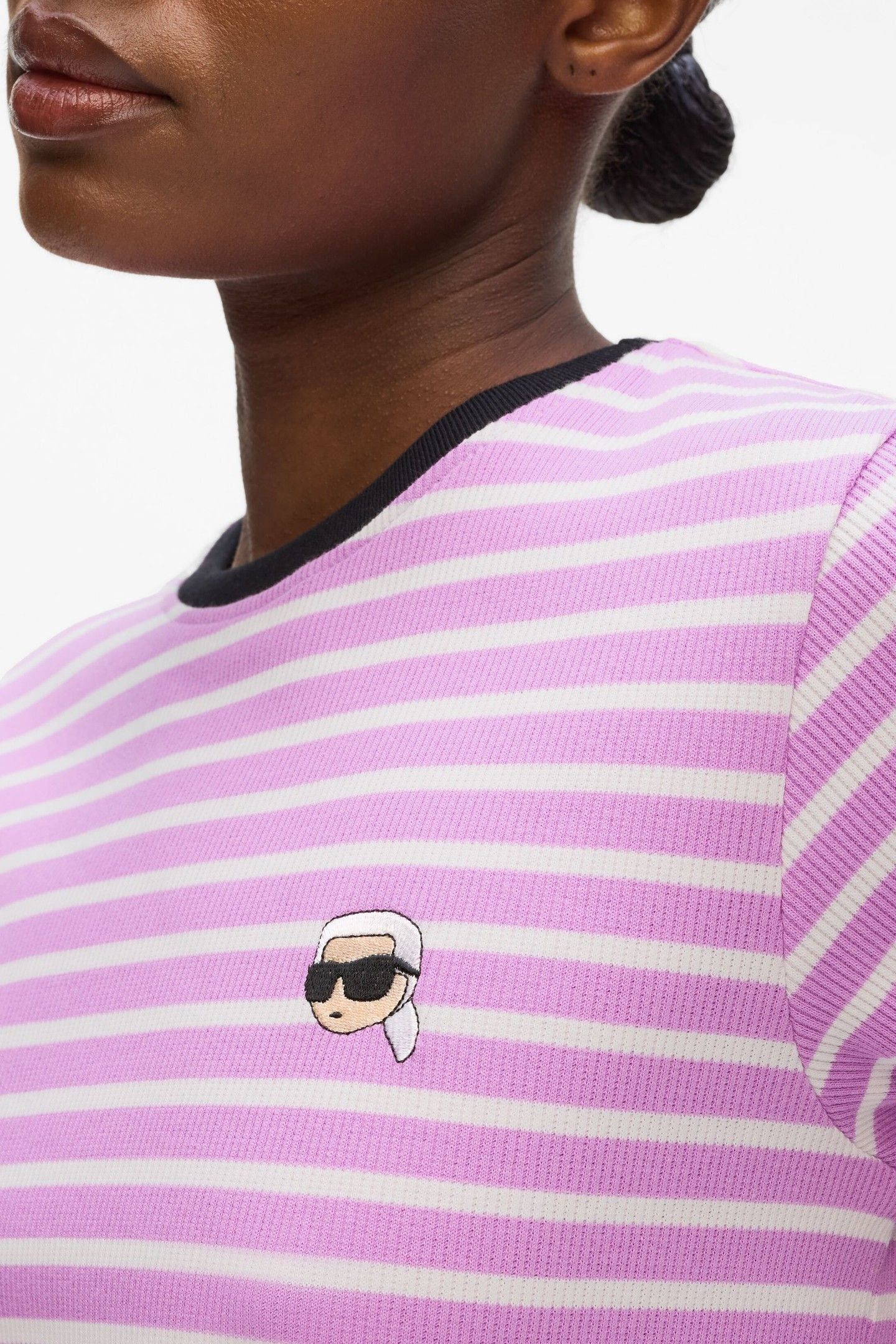 IKON PATCH STRIPED RIB TSHIRT OPERAMAUVE-CANNOLI 4