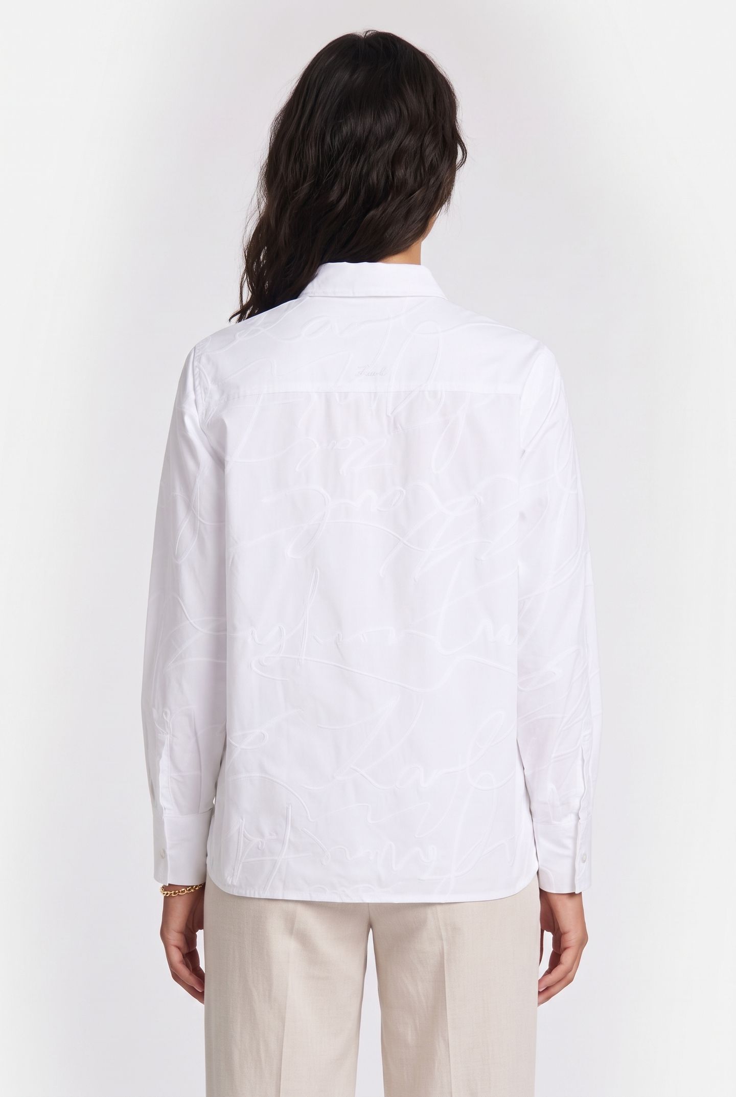 EMBROIDERY POPLIN SHIRT WHITE SCRIBBLE 2