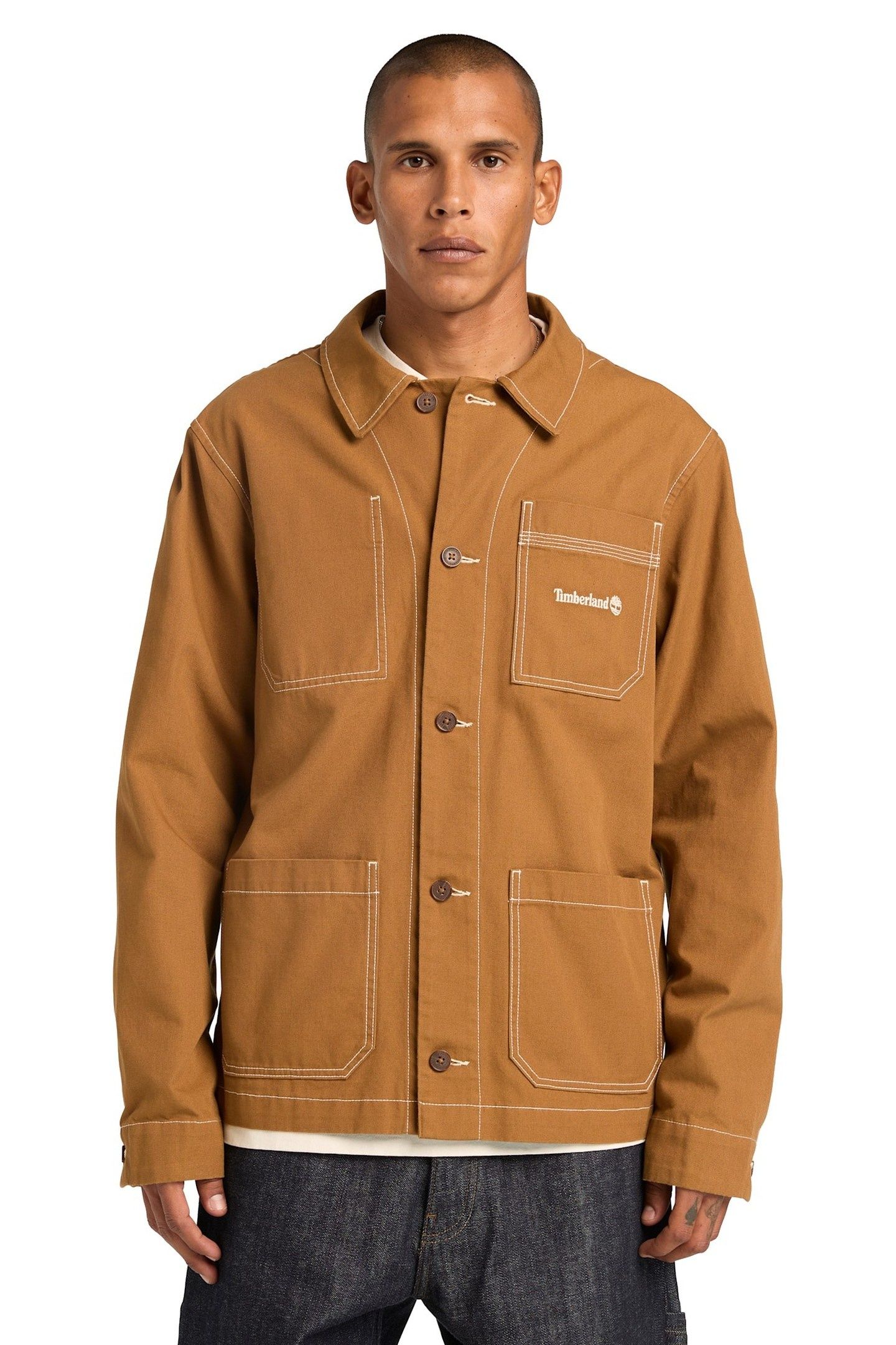 UNISEX CHORE CANVAS JACKET DARK BROWN 2