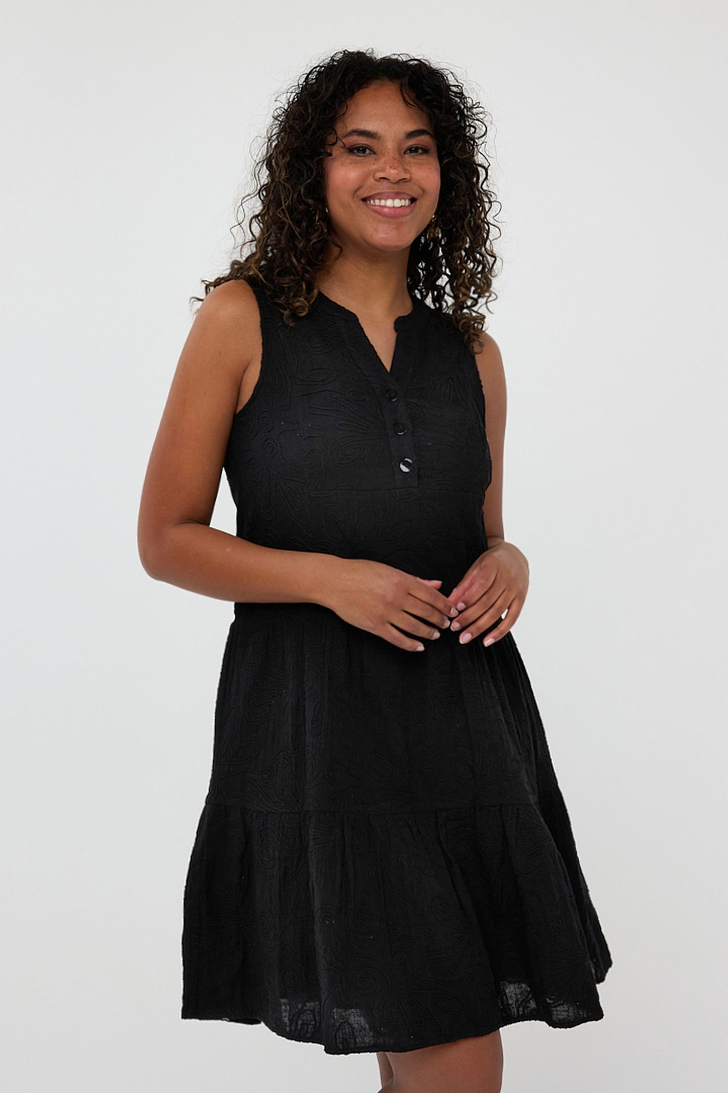 DRESS 3D EMBROIDERY BLACK 1