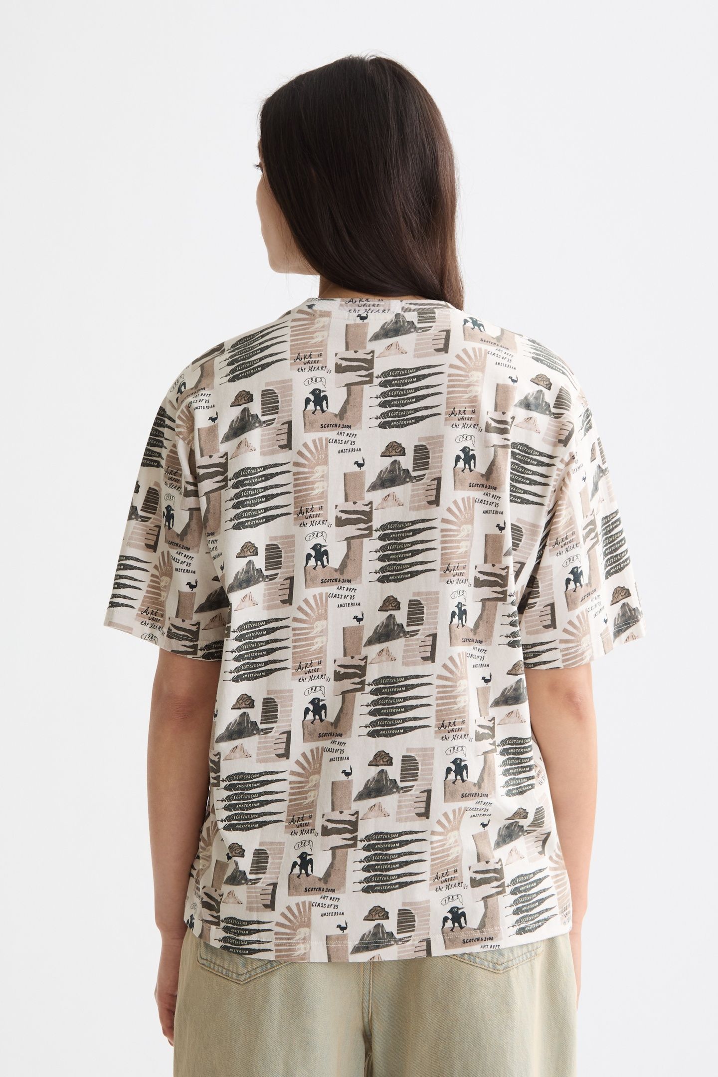ALL OVER PRINTED LOOSE FIT T-SHIRT ART DEPT COLLAGE GREY SCA 3