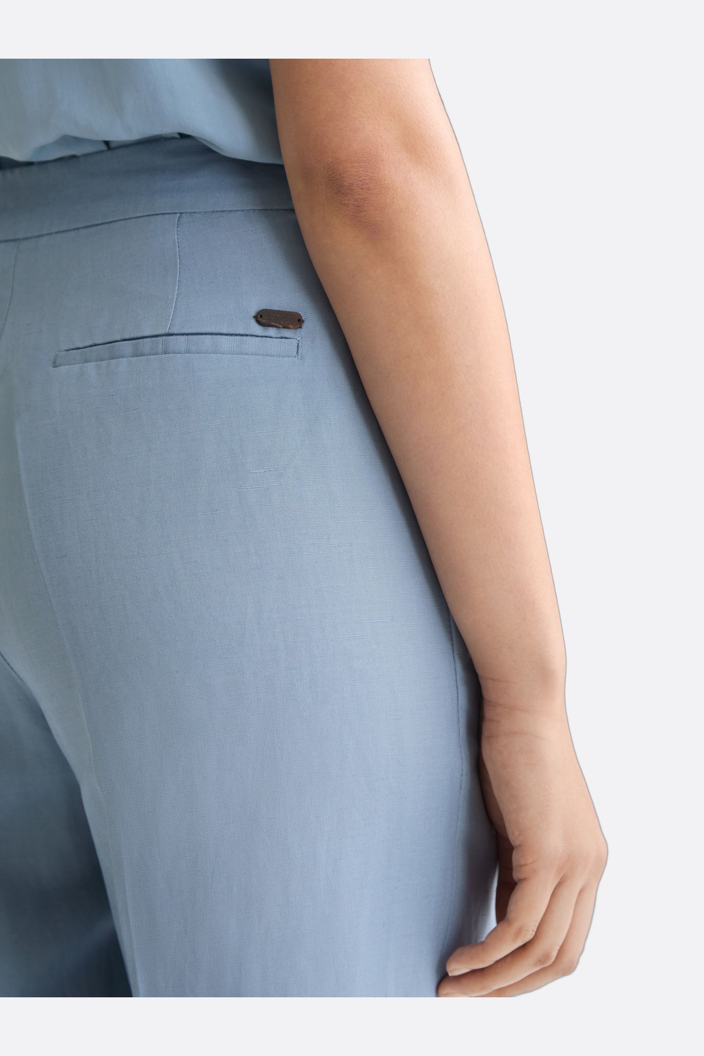 EDIE - HIGH RISE WIDE LEG DRAPEY PANT FADED DENIM 7