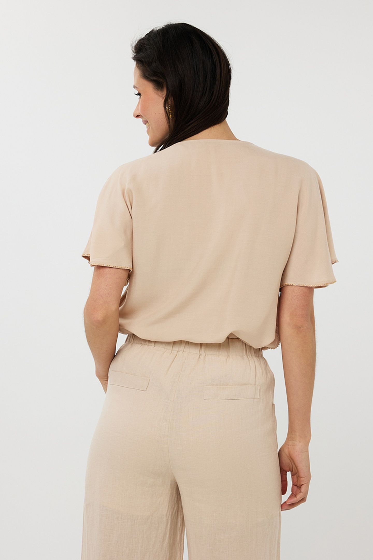 BLOUSE EMBELLISHED SAND 3