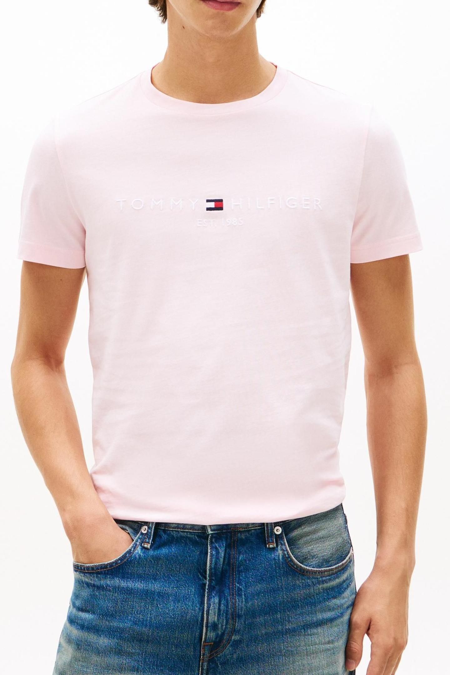 TOMMY LOGO TEE PINK LILY 1