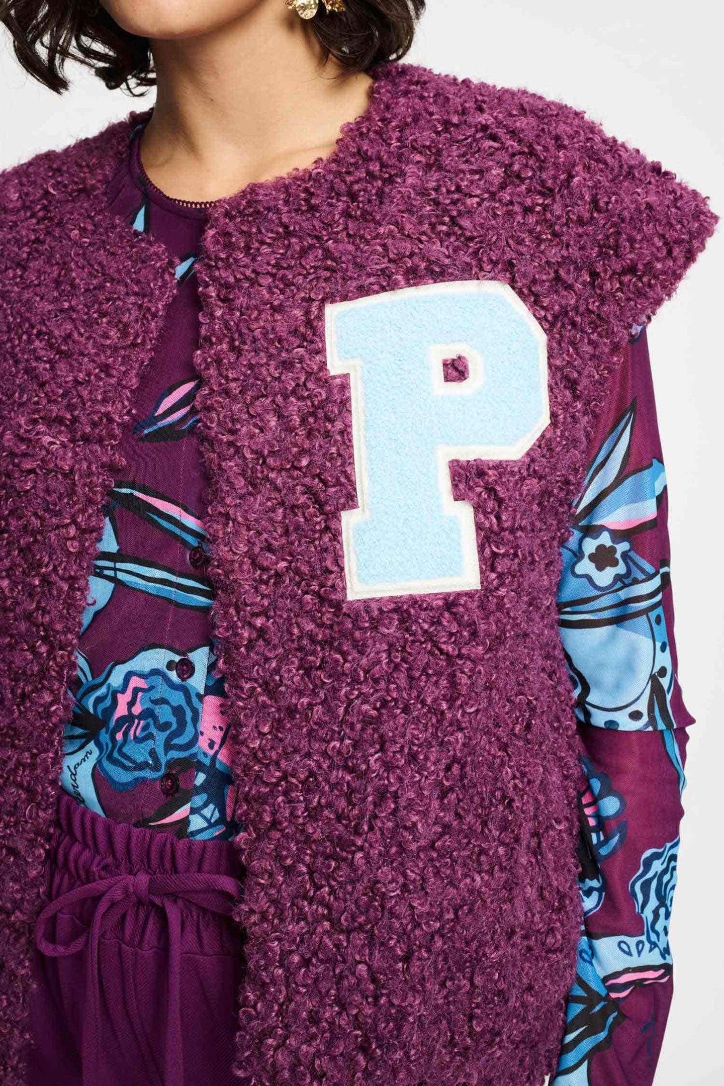GILET - TEDDY BASEBALL PLUM 7