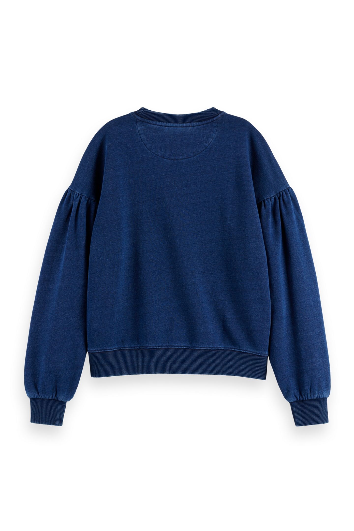 WASHED INDIGO CREW NECK SWEATSHIRT WITH BALLOON SLEEVES WASH 5