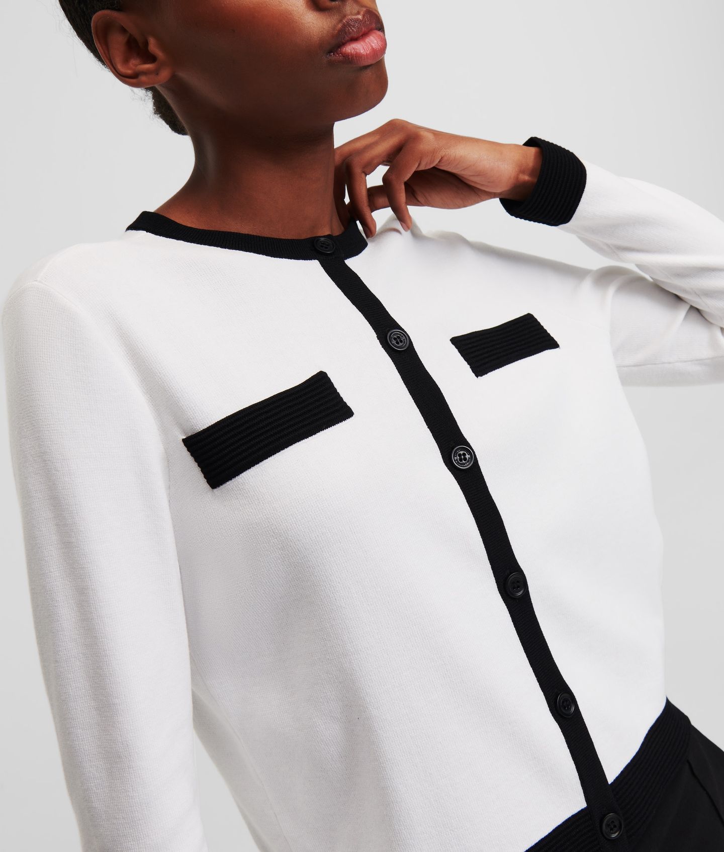 CLASSIC LSLV CARDIGAN WHITE 2