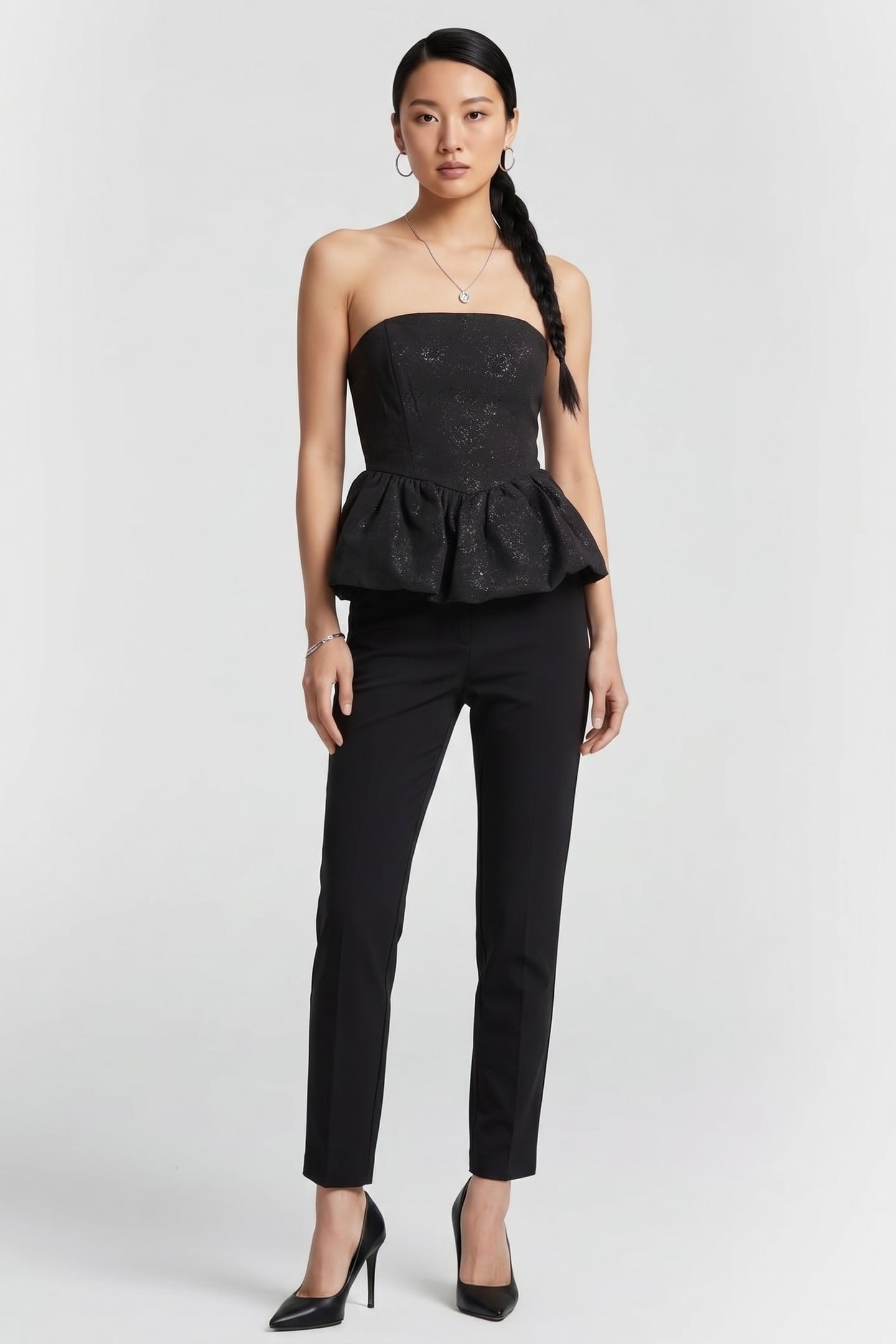 ROSITA BROCADE TOP BLACK 1