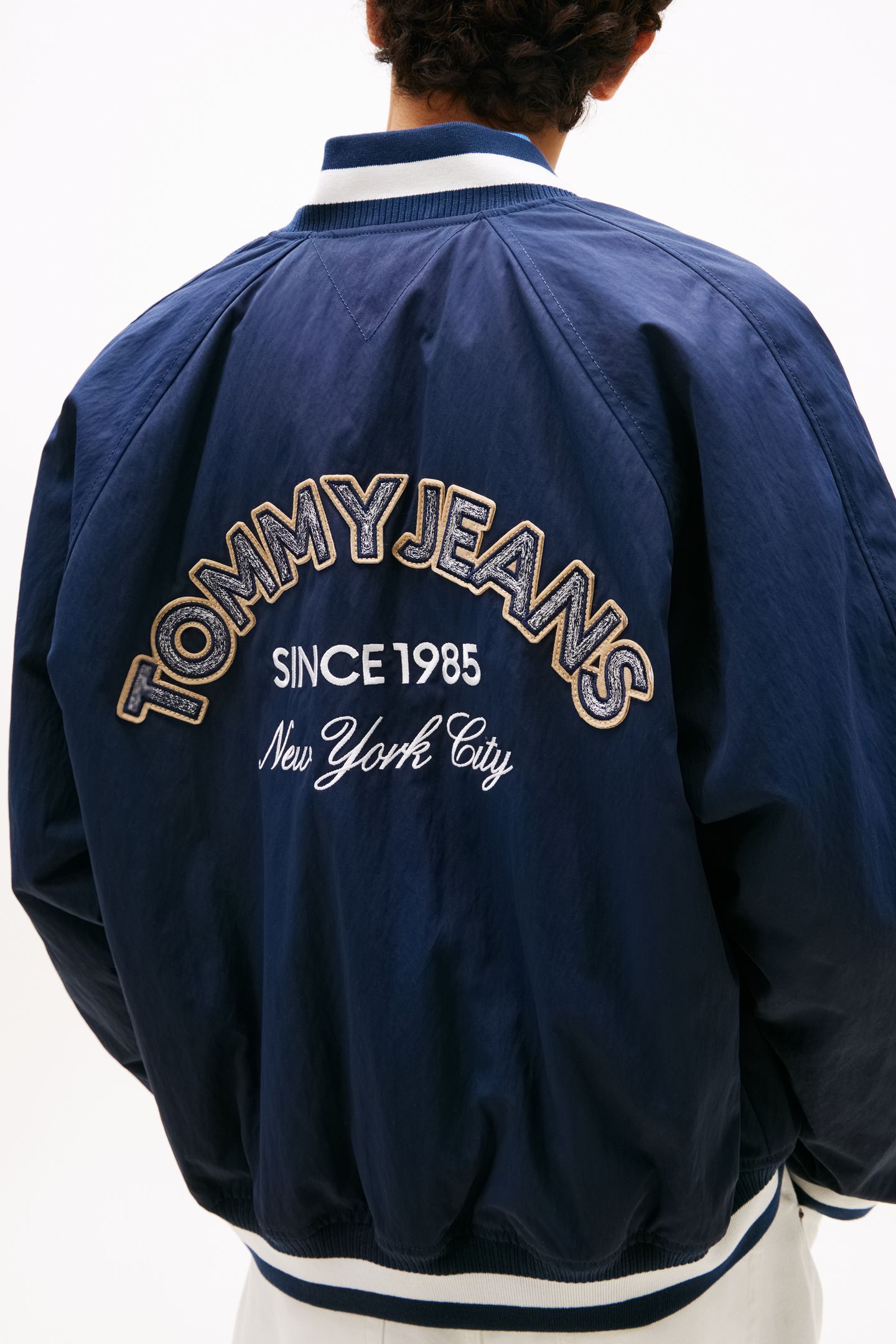 TJM VARSITY NYLON BOMBER JACKET DARK NIGHT NAVY 7