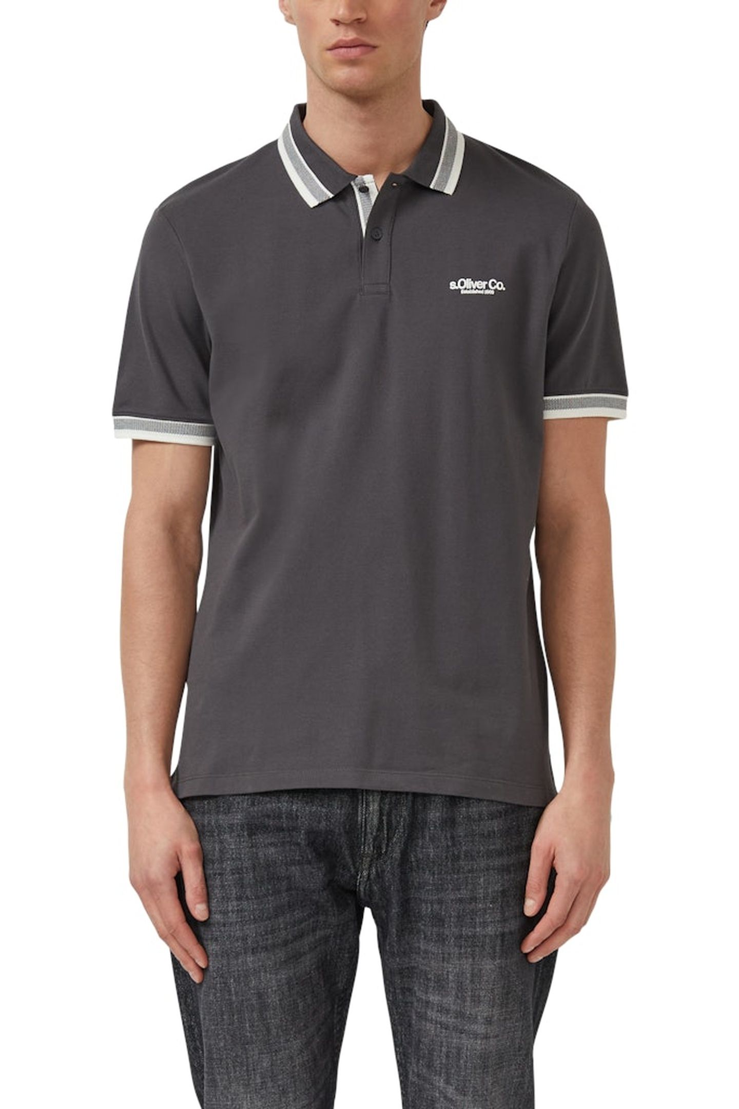 S.OLIVER POLOSHIRTS GREY/BLACK 1