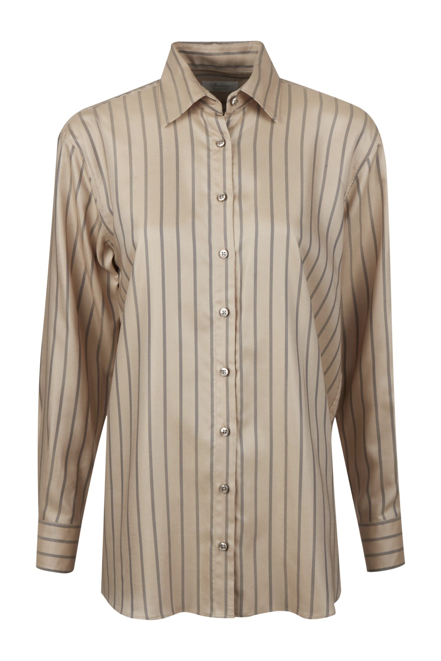 DINA SHIRT, LONG BEIGE STRIPE 2