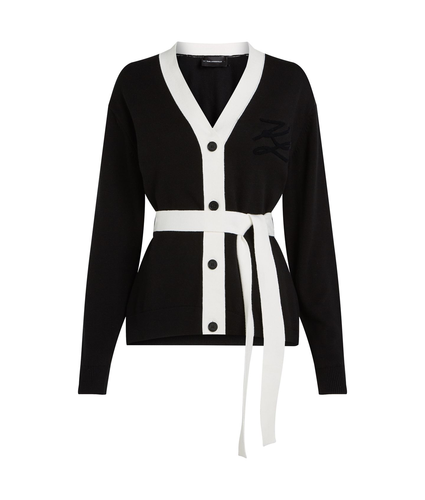AUTOGRAPH CONTRAST CARDIGAN BLACK/WHITE 3