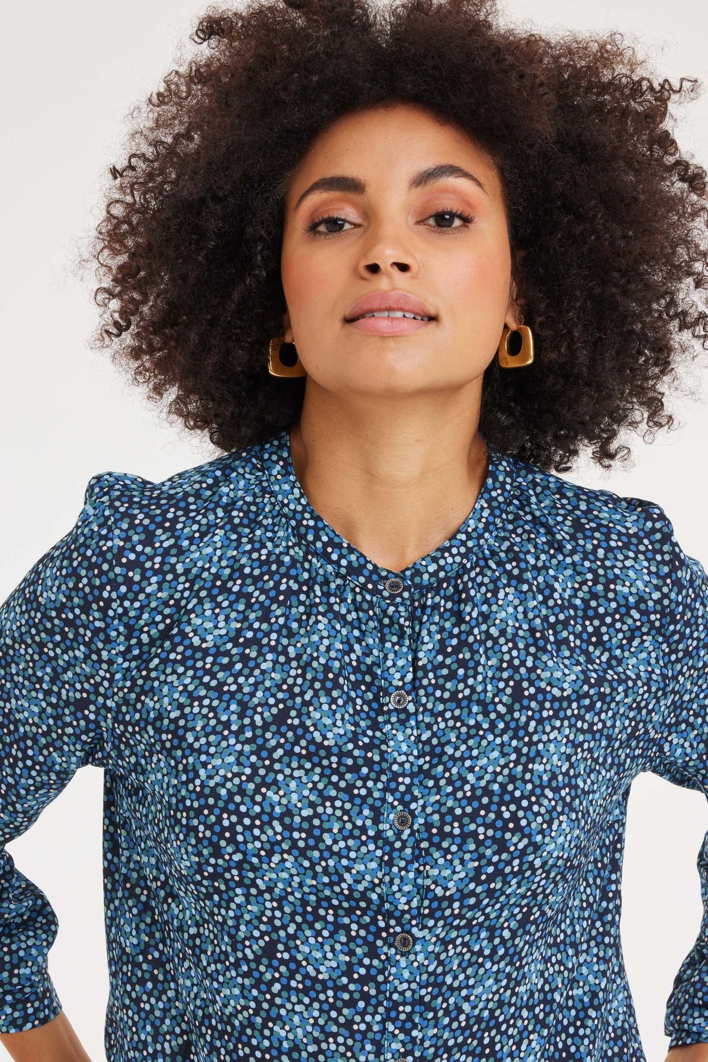 BLOUSE TYLA DARK BLUE FUJI XS PRINT 6