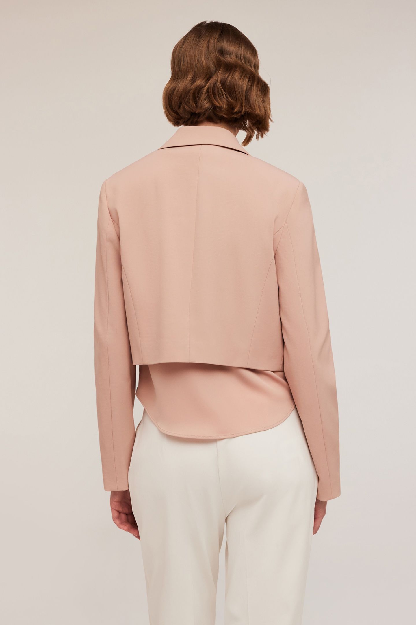 COTTON BLEND CANVAS SPENCER JACKET POWDER PINK 2