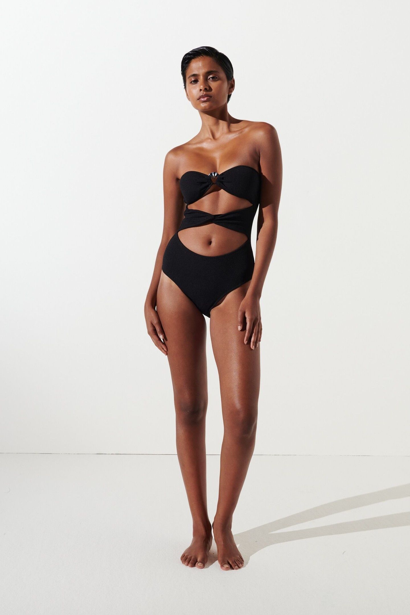 KARL DNA STRAPLESS SWIMSUIT BLACK 4