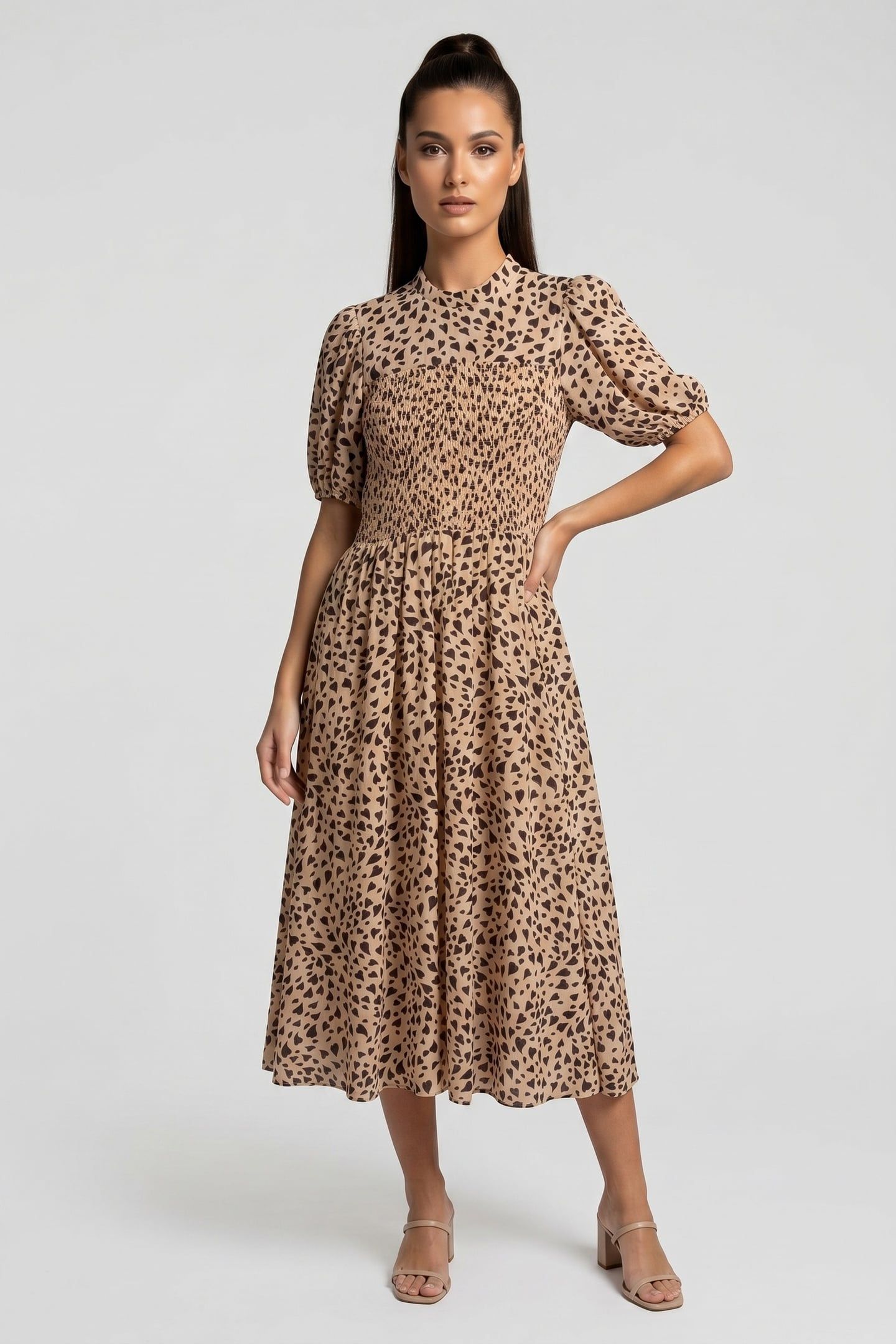 ANYSE DRESS BEIGE 1