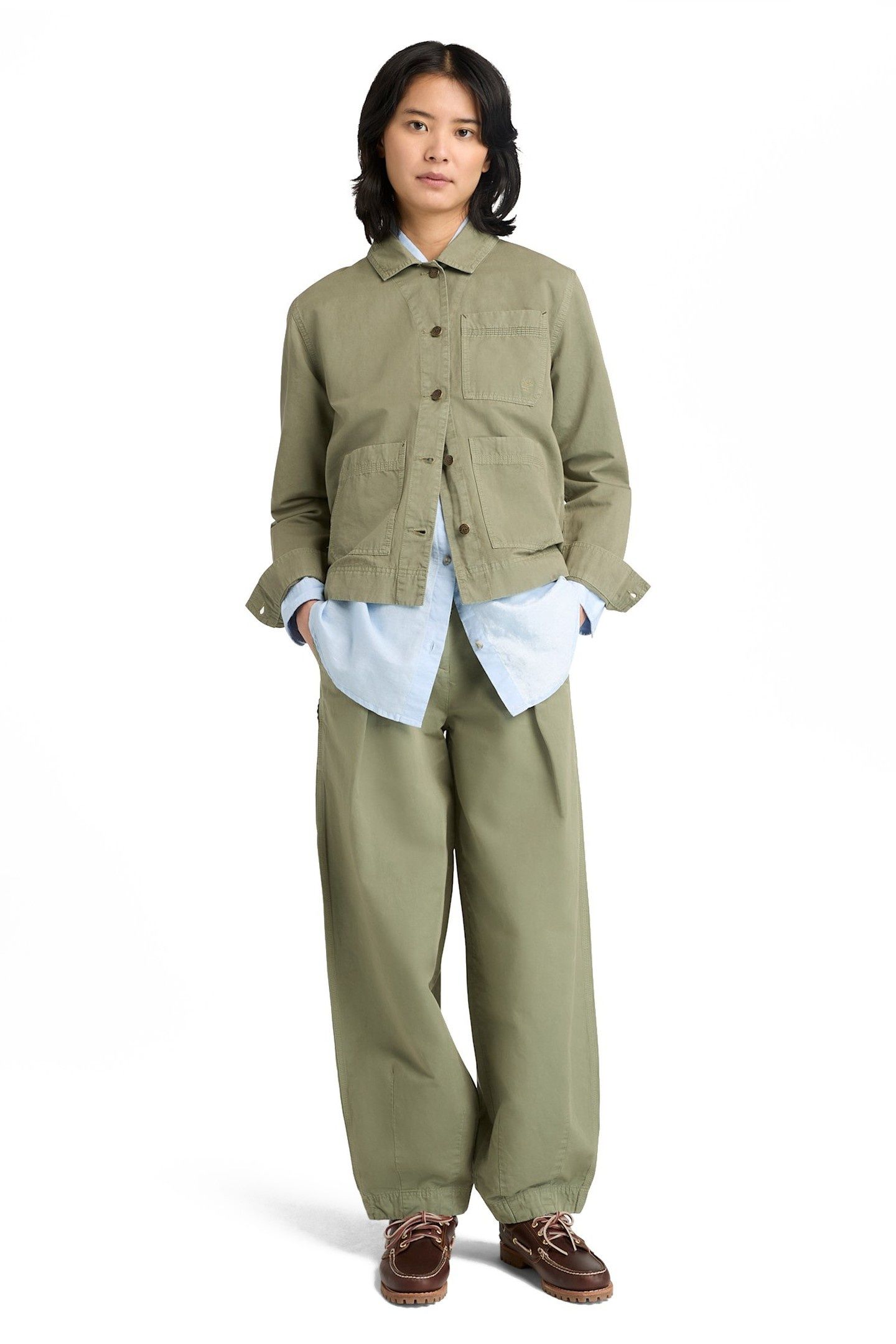 LINEN BLEND LONG-SLEEVE SHIRT MEDIUM BLUE 4