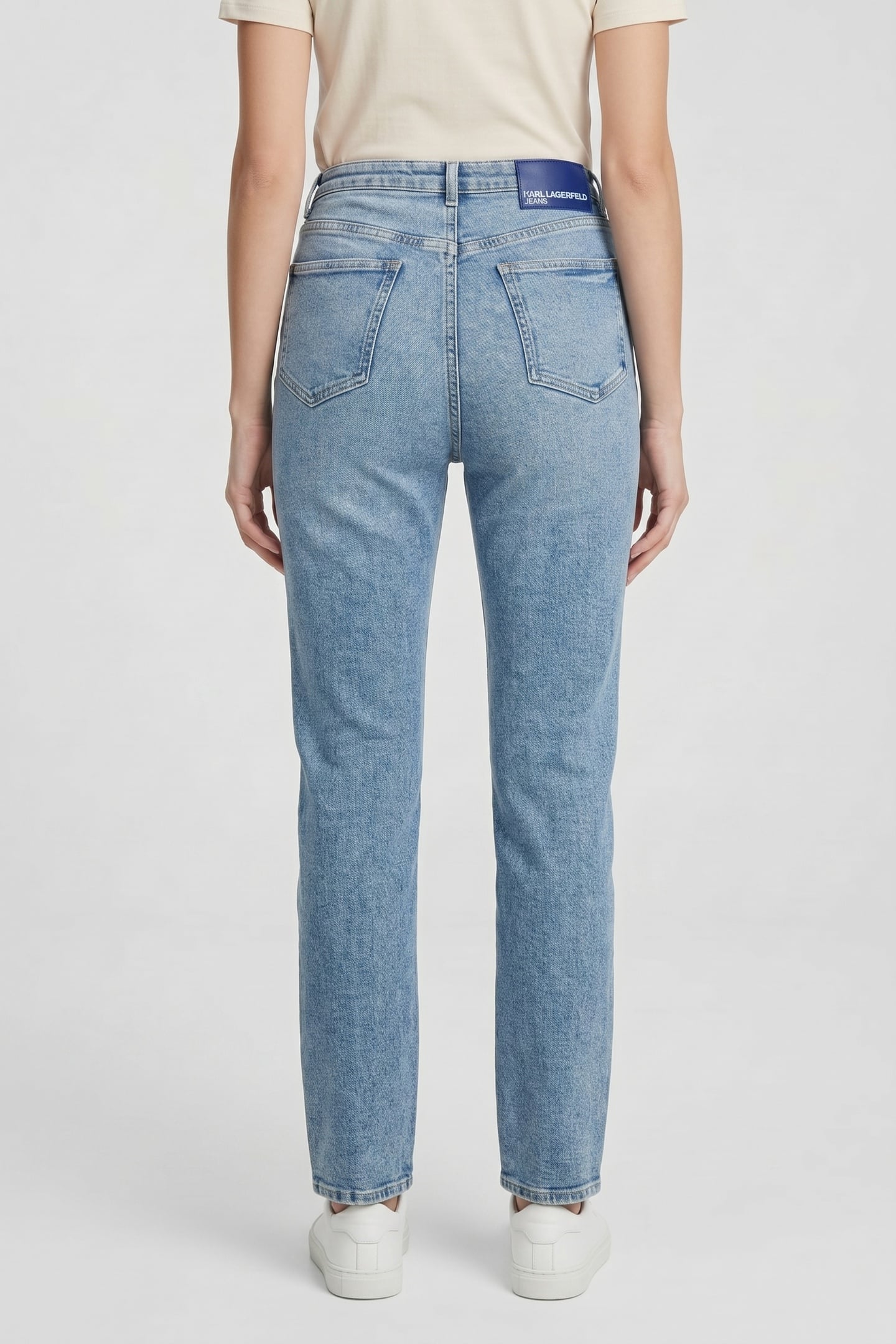SEAMED STRAIGHT DENIM WASHED MID BLUE 4