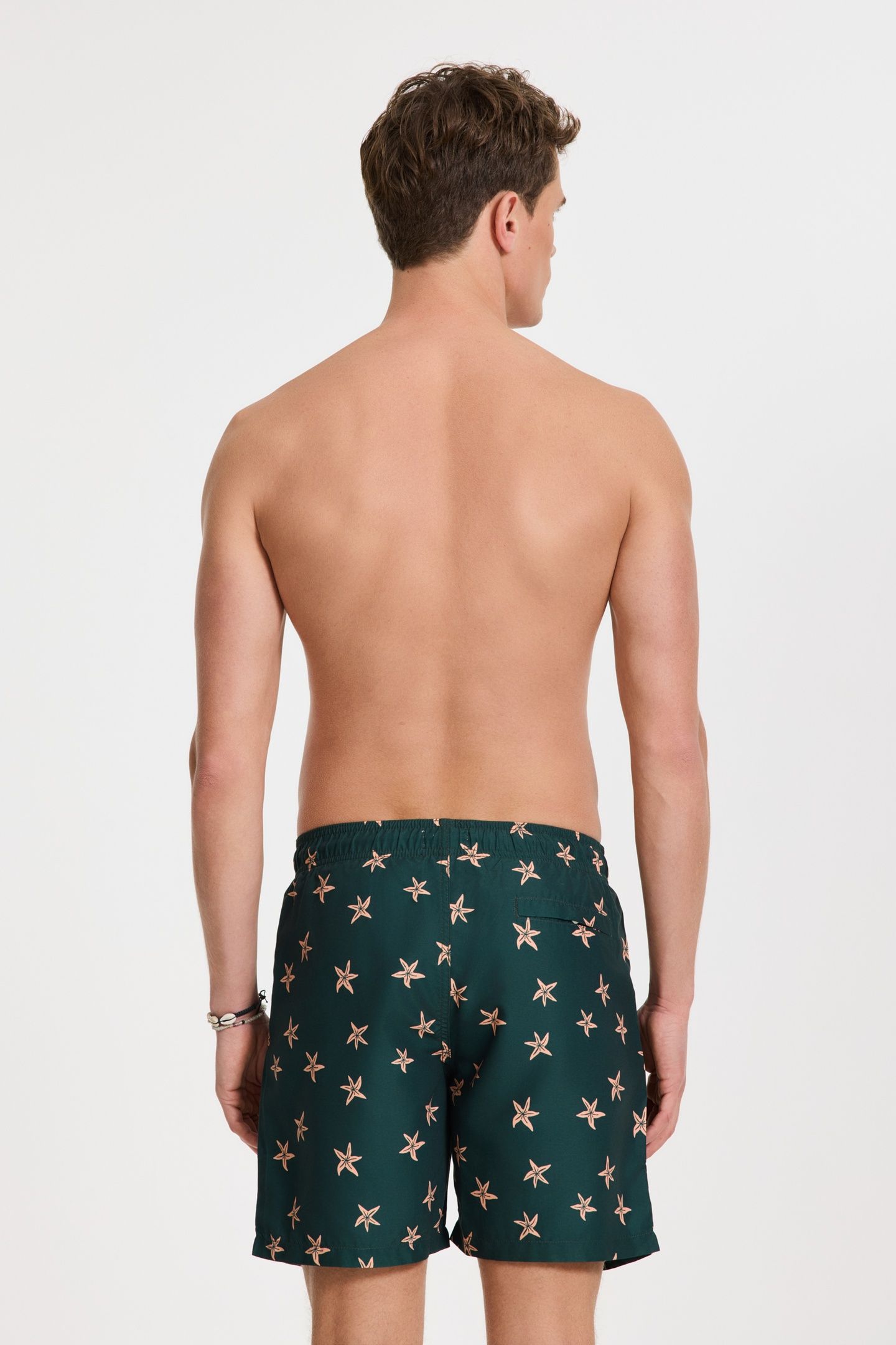 MIKE SWIM SHORTS 7 INCH STARFISHES GREEN LEAF MINI STARFISH 4
