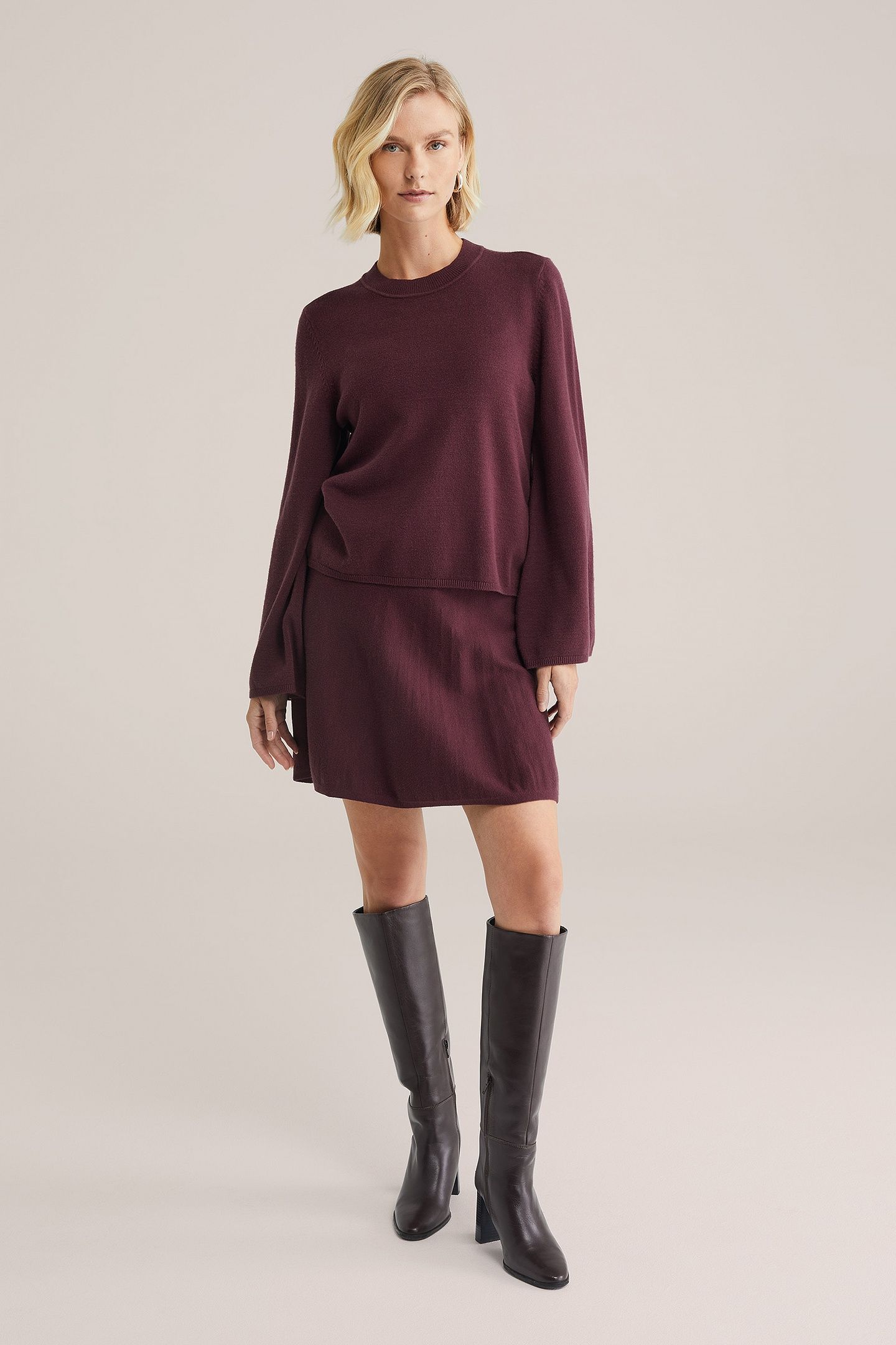 KNITTED PULLOVER AUBERGINE 3
