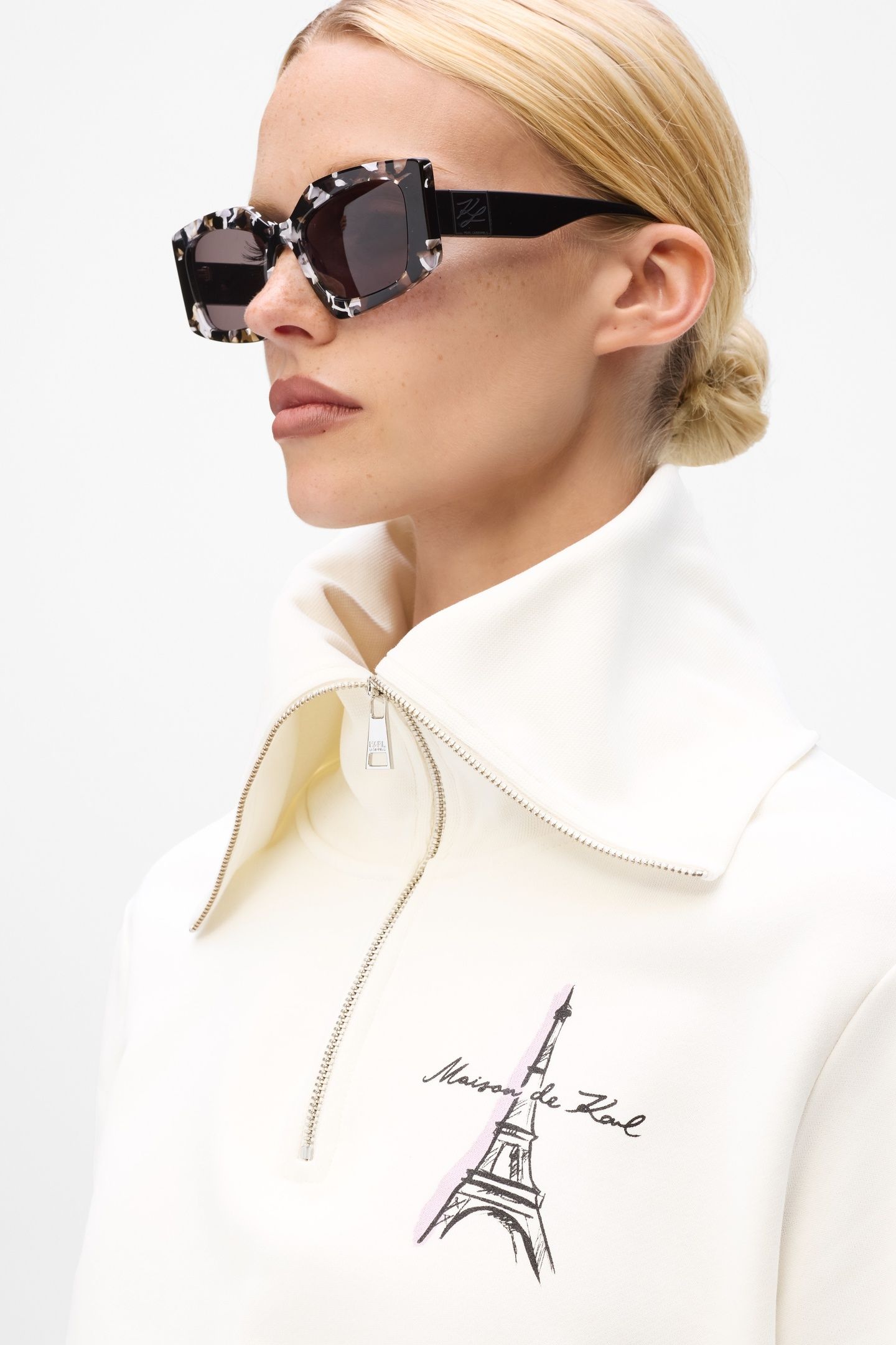 PARIS SKETCH EIFFEL HALF ZIP CANNOLI CREAM 6