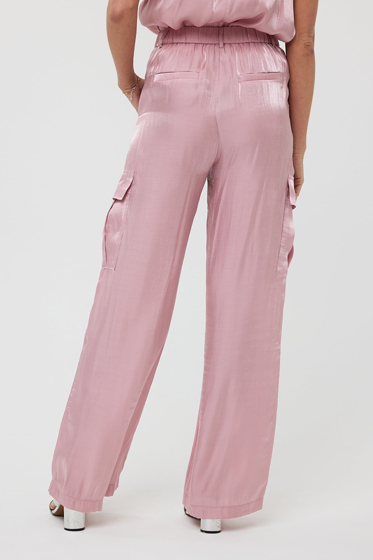 TROUSERS CARGO SILKY TOUCH PASTEL PINK 3