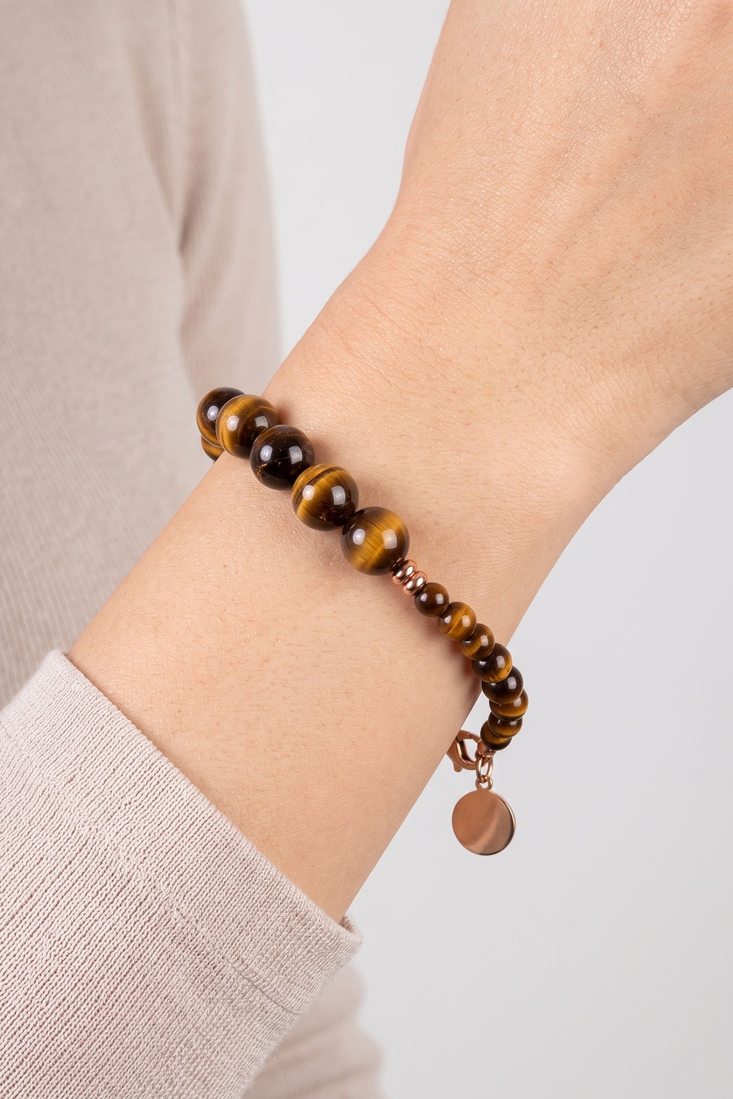 TIGER'S EYE ARMBAND ROSEGOLD 1