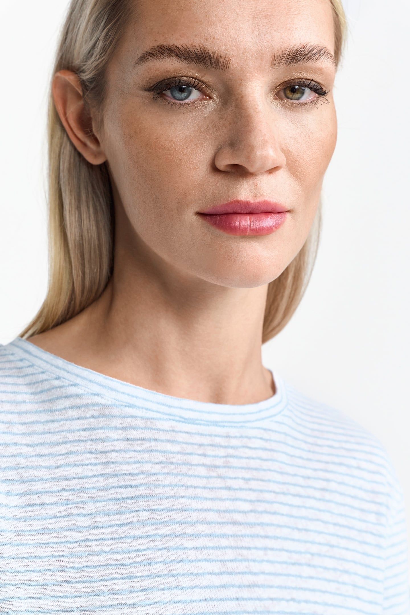 STRIPED LINEN T-SHIRT SUSTAINABLE CLEAR SKY 5