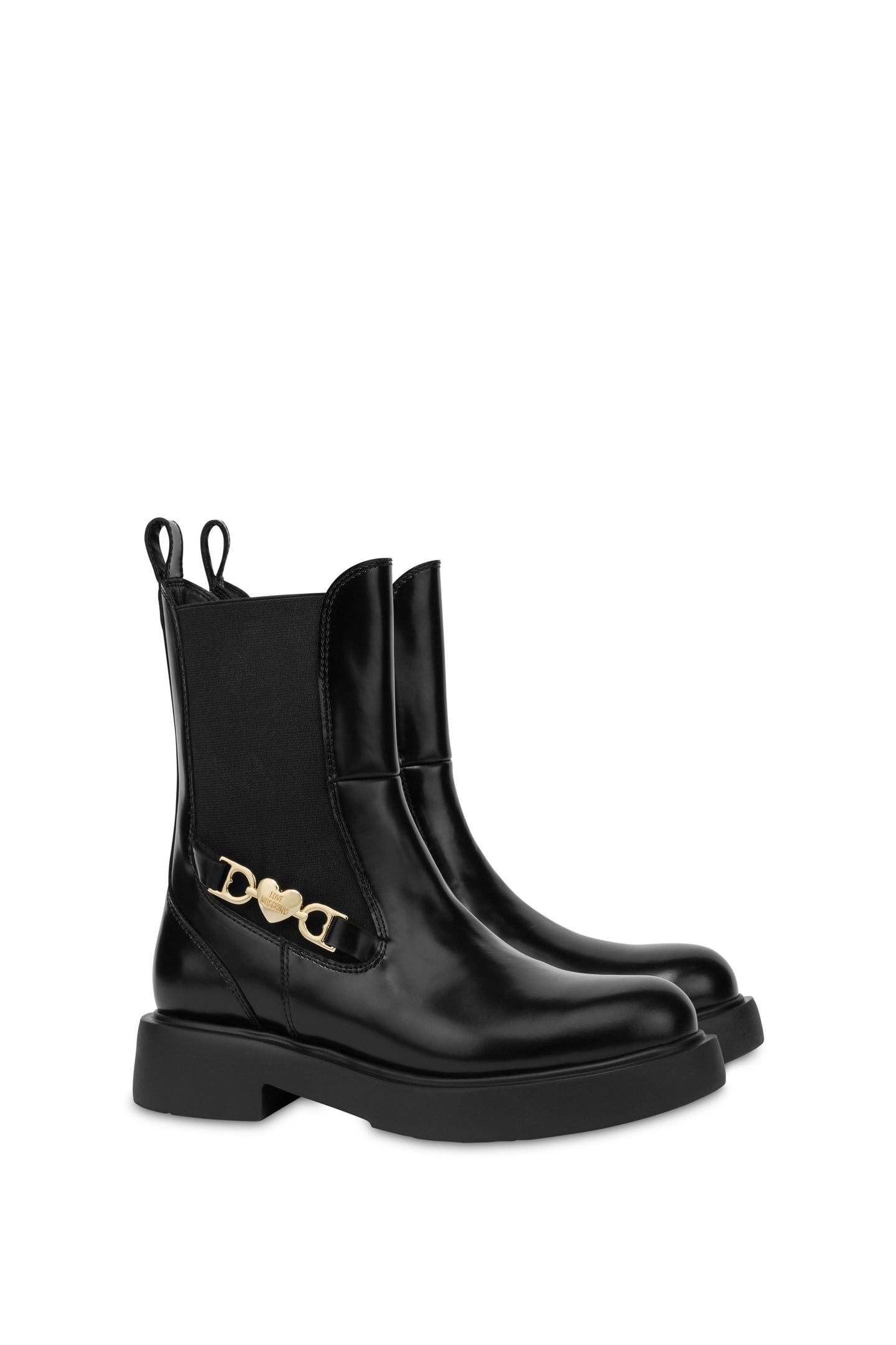 CHELSEA ANKLE BOOTS IN CITY LOVE ABRASIVE CALFSKIN BLACK 1