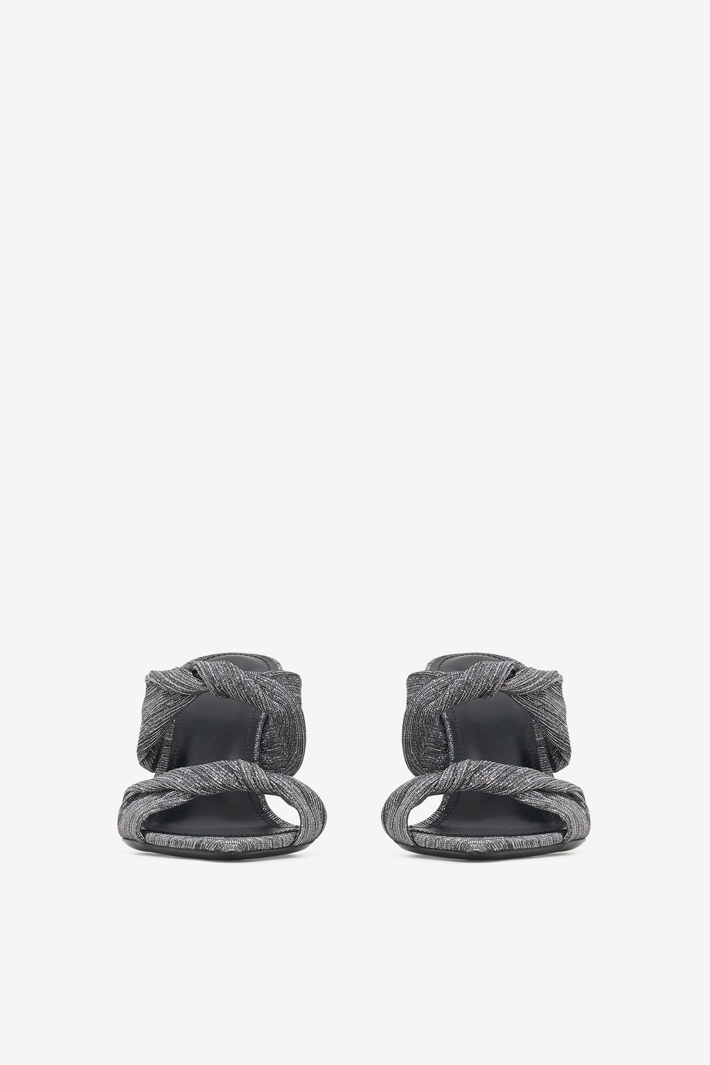 TWISTY GLITTER MULES SILVER/BLACK 10