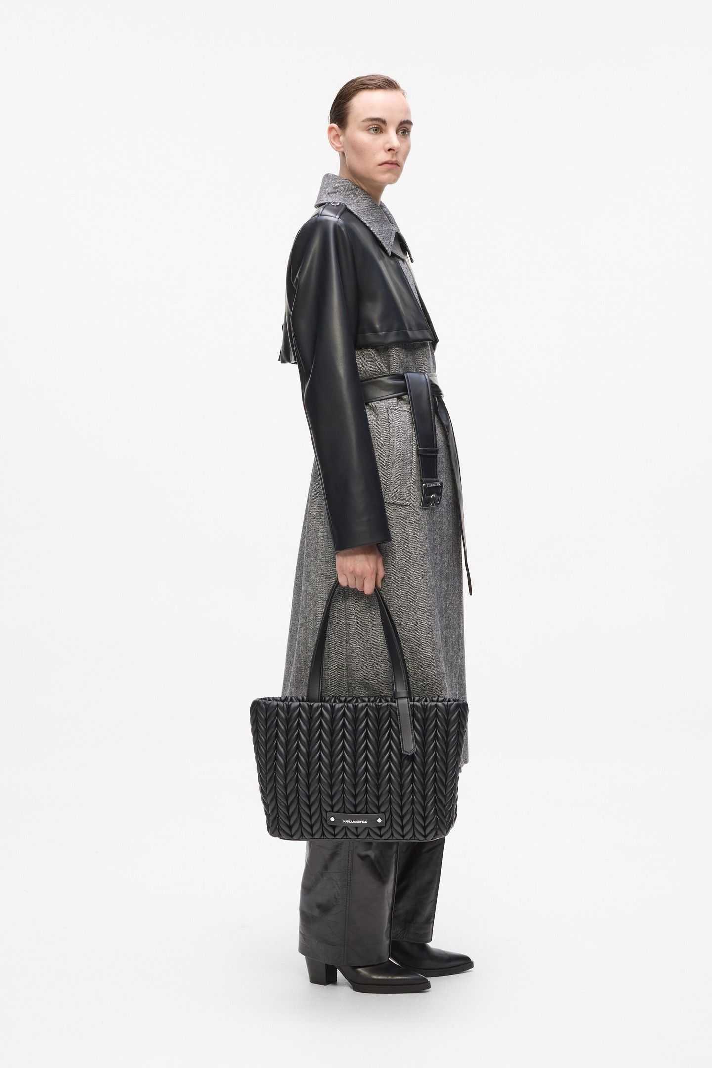 K/WEAVE MEDIUM TOTE BLACK-NICKEL 3